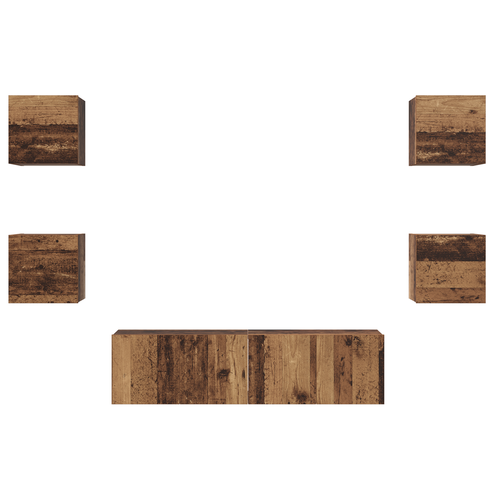 Set comodă TV Altele 6 pcs Lemn vechi Mediu 120 x 30 x 30 cm GartenMobel Dekor