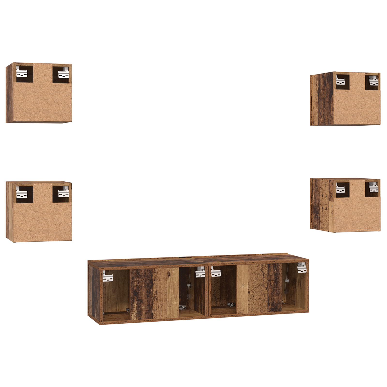 Set comodă TV Altele 6 pcs Lemn vechi Mediu 120 x 30 x 30 cm GartenMobel Dekor
