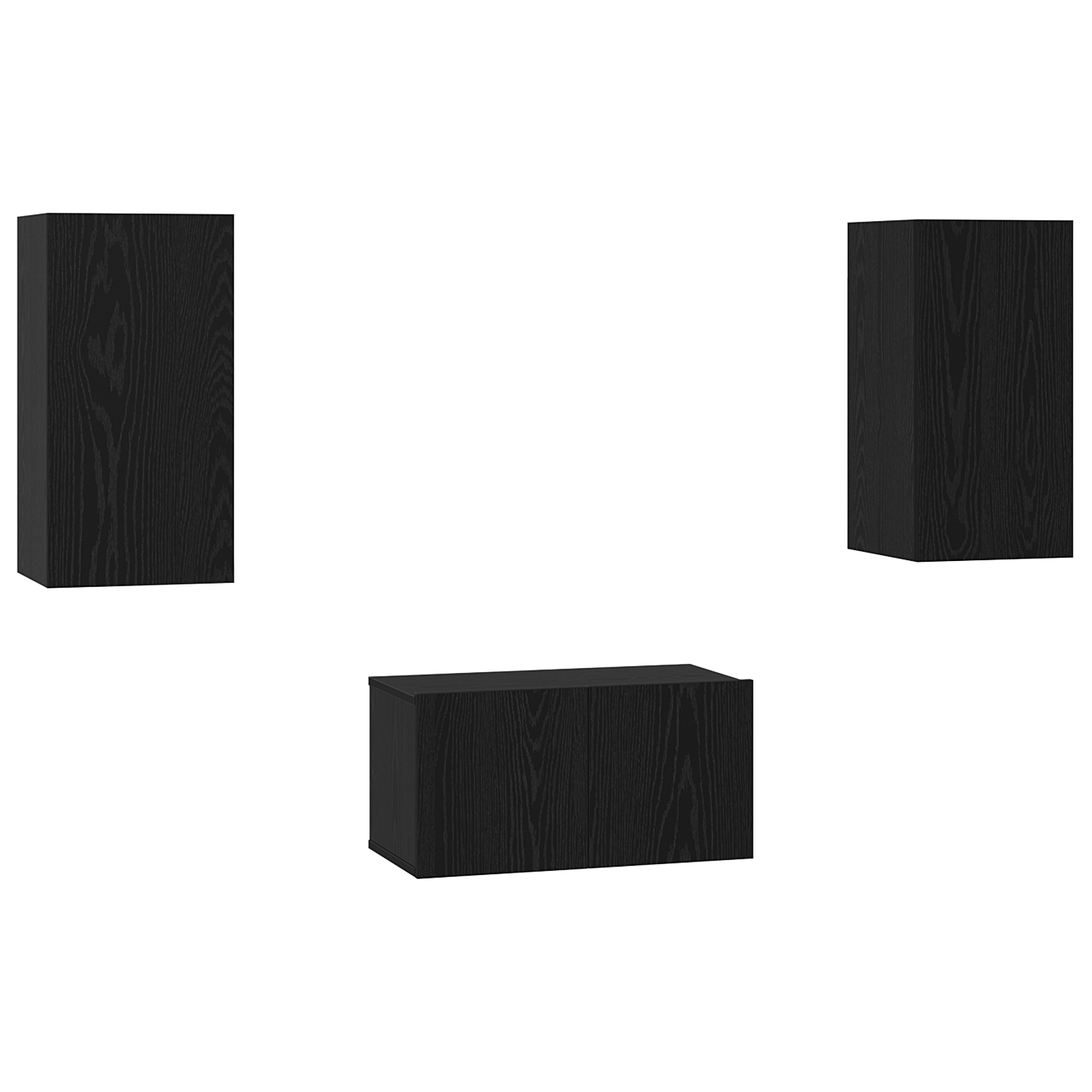Set comodă TV cu raft 3 pcs Stejar negru 60 x 30 x 30.5 cm GartenMobel Dekor