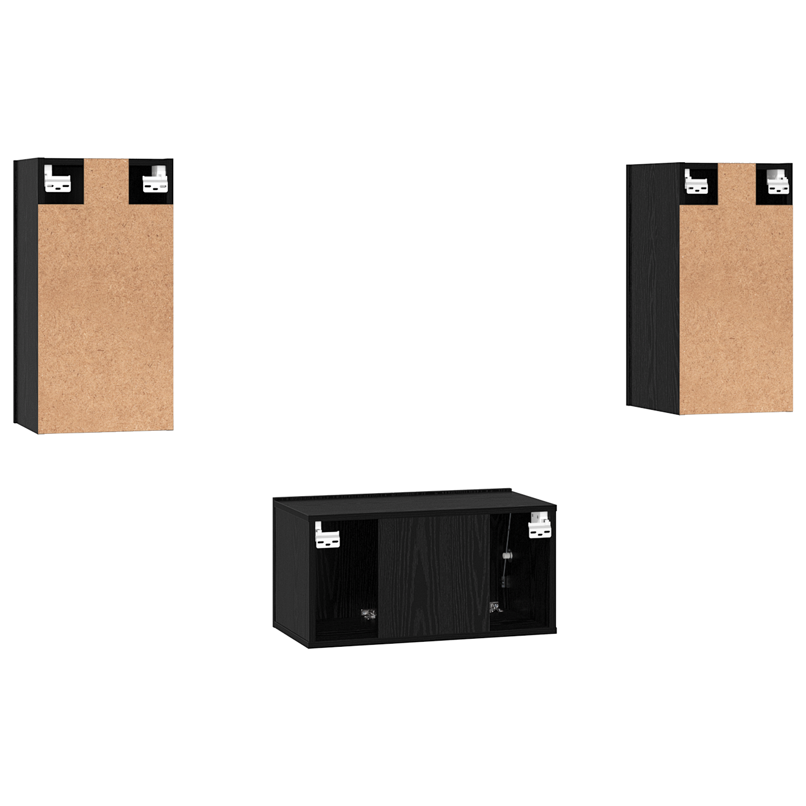 Set comodă TV cu raft 3 pcs Stejar negru 60 x 30 x 30.5 cm GartenMobel Dekor