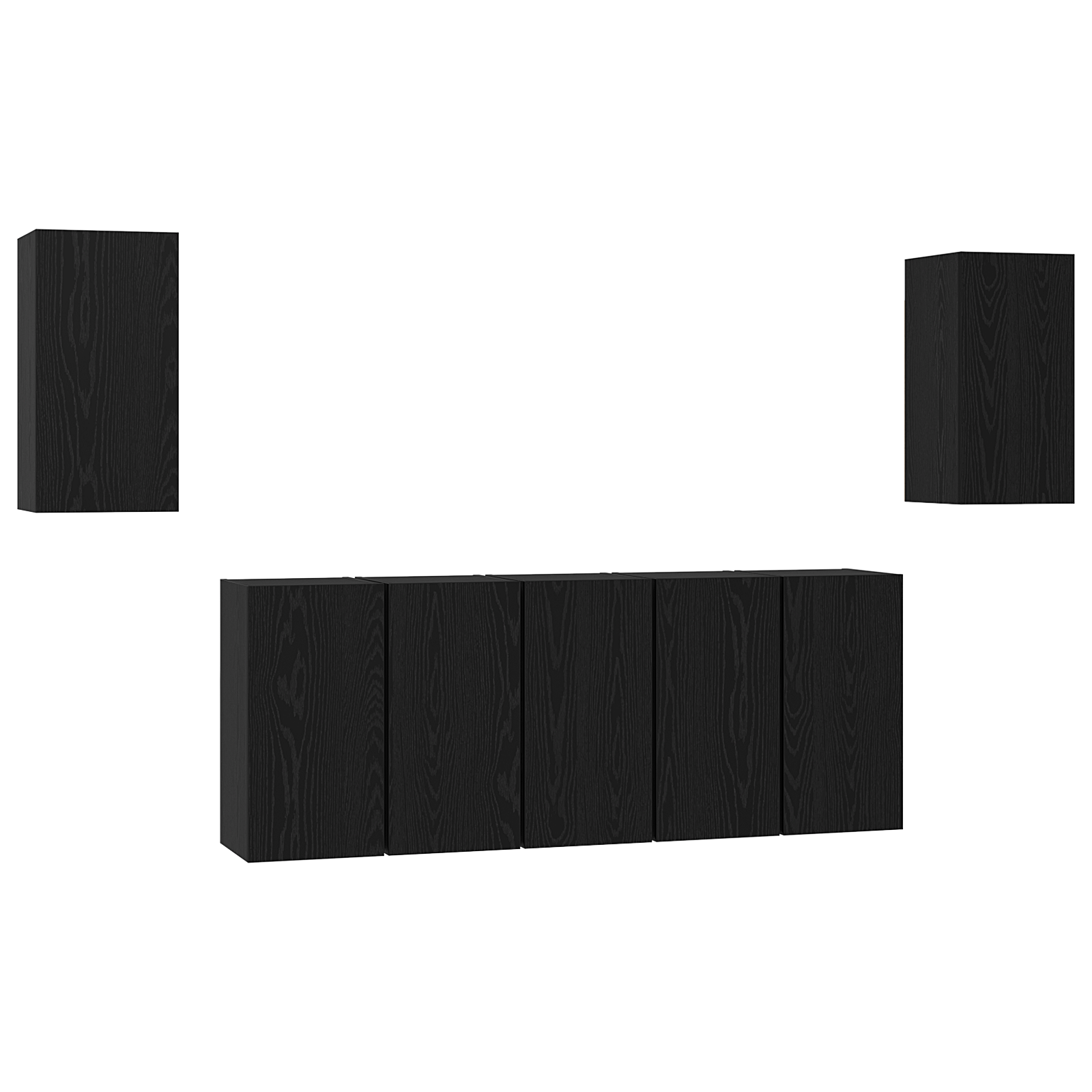Set comodă TV cu raft 7 pcs Stejar negru 30.5 x 30 x 60 cm GartenMobel Dekor