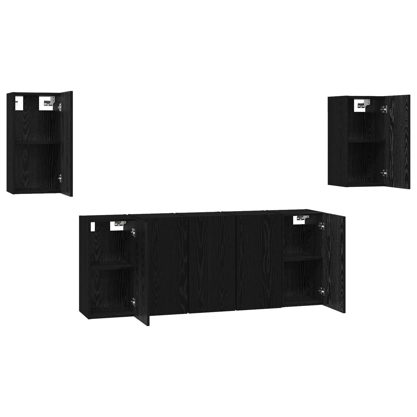 Set comodă TV cu raft 7 pcs Stejar negru 30.5 x 30 x 60 cm GartenMobel Dekor