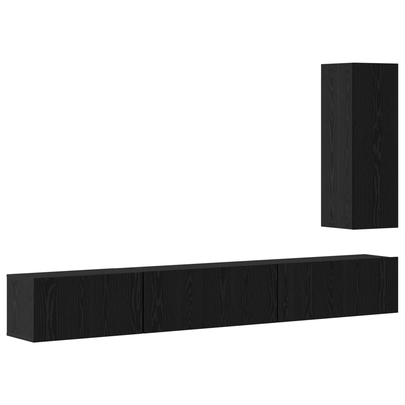 Set comodă TV cu raft Altele 4 pcs Stejar negru 30.5 x 30 x 90 cm GartenMobel Dekor