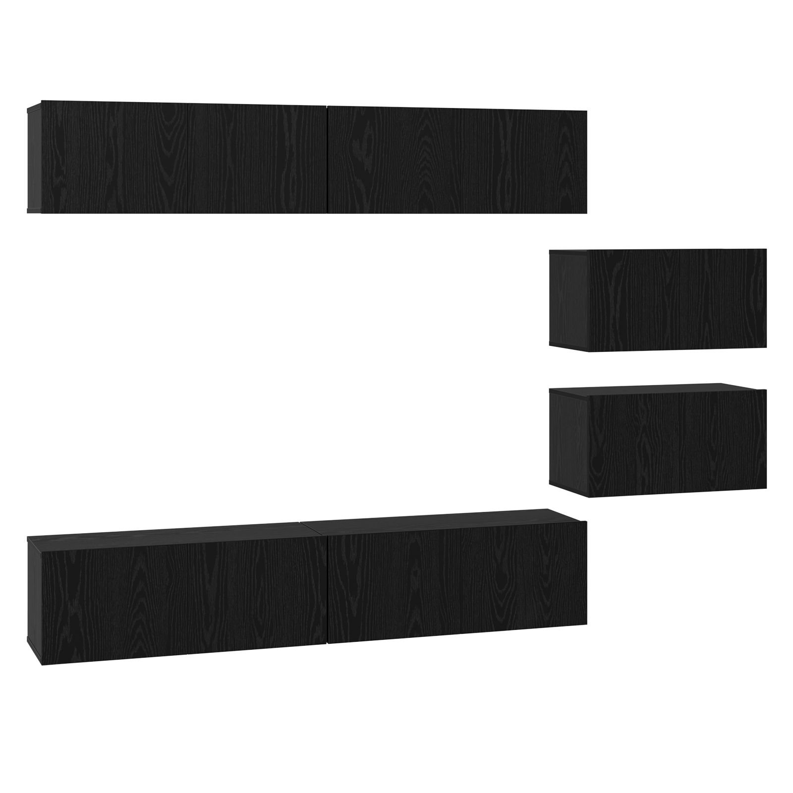 Set comodă TV cu raft Altele 6 pcs Stejar Negru 80 x 30 x 30.5 cm mic GartenMobel Dekor