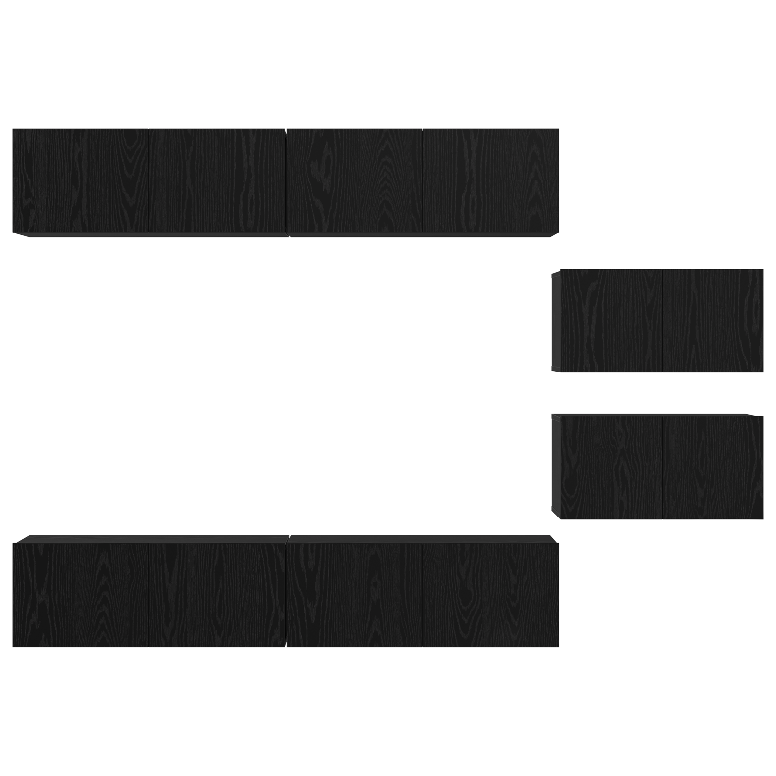 Set comodă TV cu raft Altele 6 pcs Stejar Negru 80 x 30 x 30.5 cm mic GartenMobel Dekor