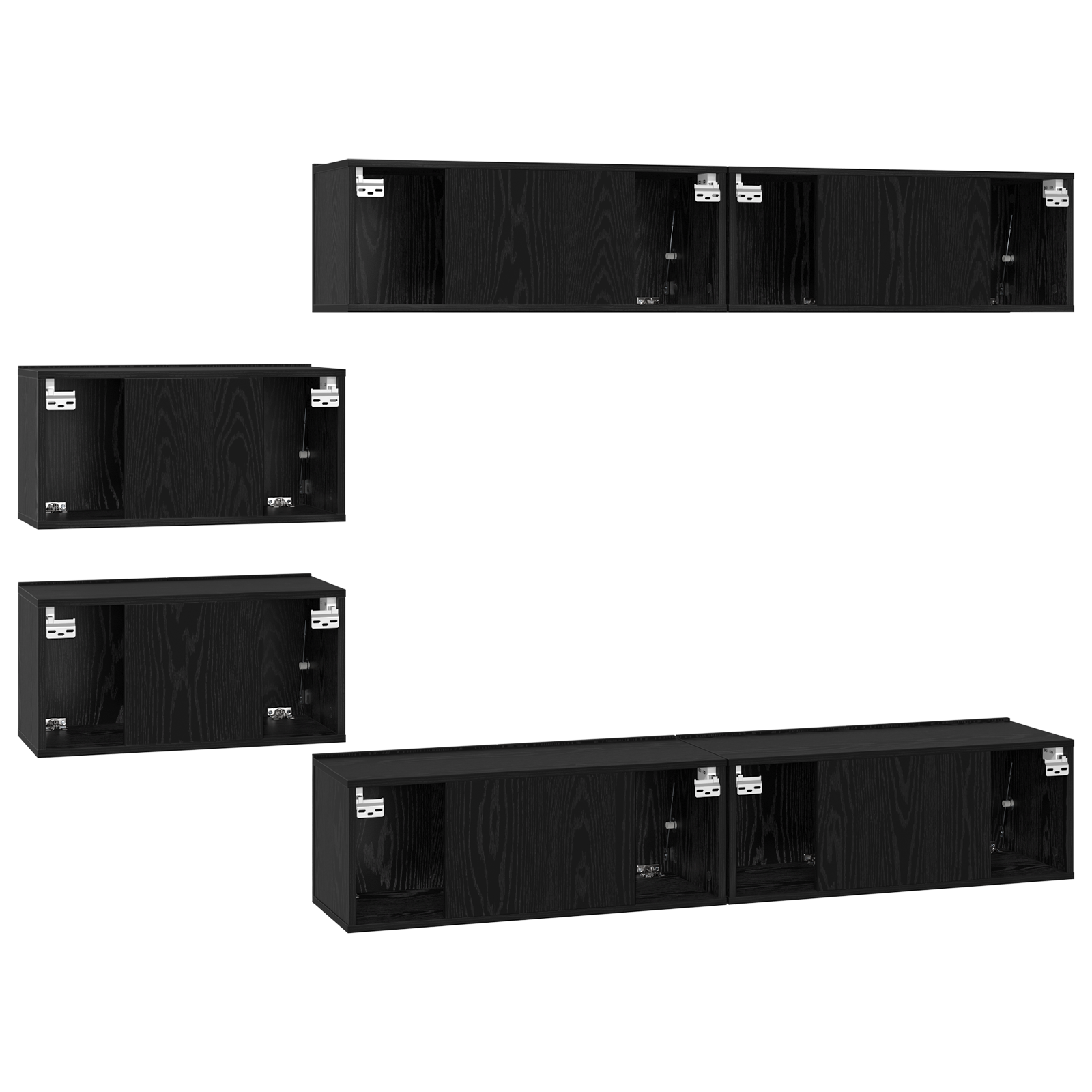Set comodă TV cu raft Altele 6 pcs Stejar Negru 80 x 30 x 30.5 cm mic GartenMobel Dekor