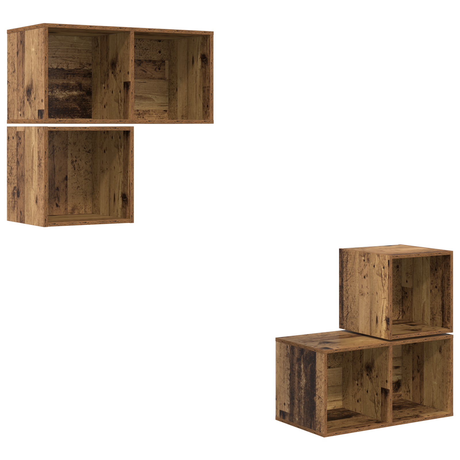 Set dulap TV 4 pcs Lemn vechi 37 x 37 x 72 cm Lemn compozit GartenMobel Dekor