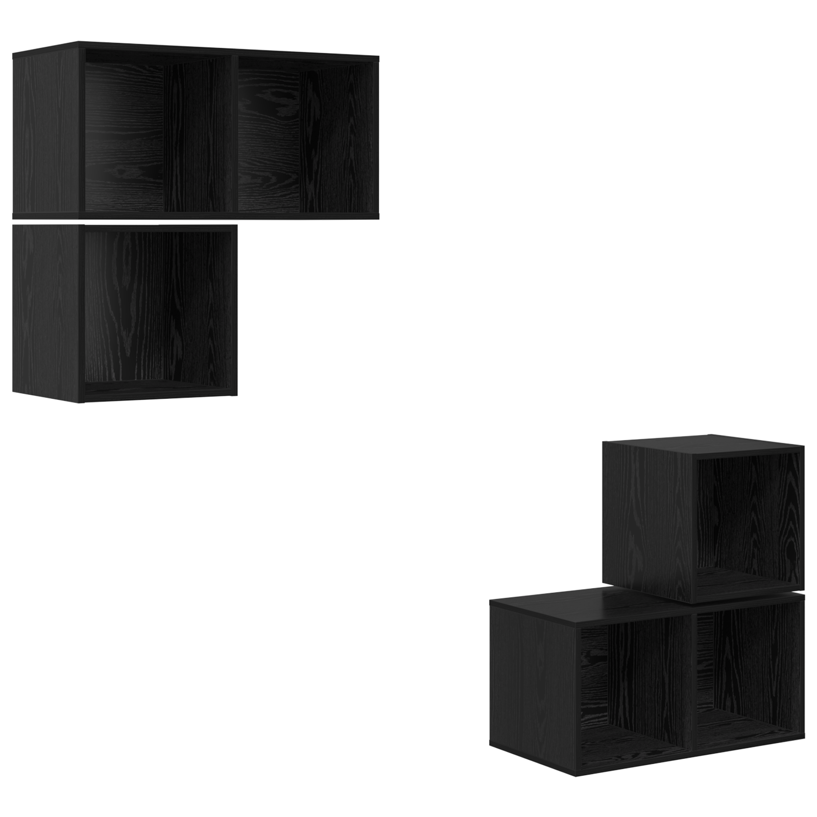 Set dulap TV 4 pcs Stejar negru 37 x 37 x 72 cm Lemn compozit GartenMobel Dekor
