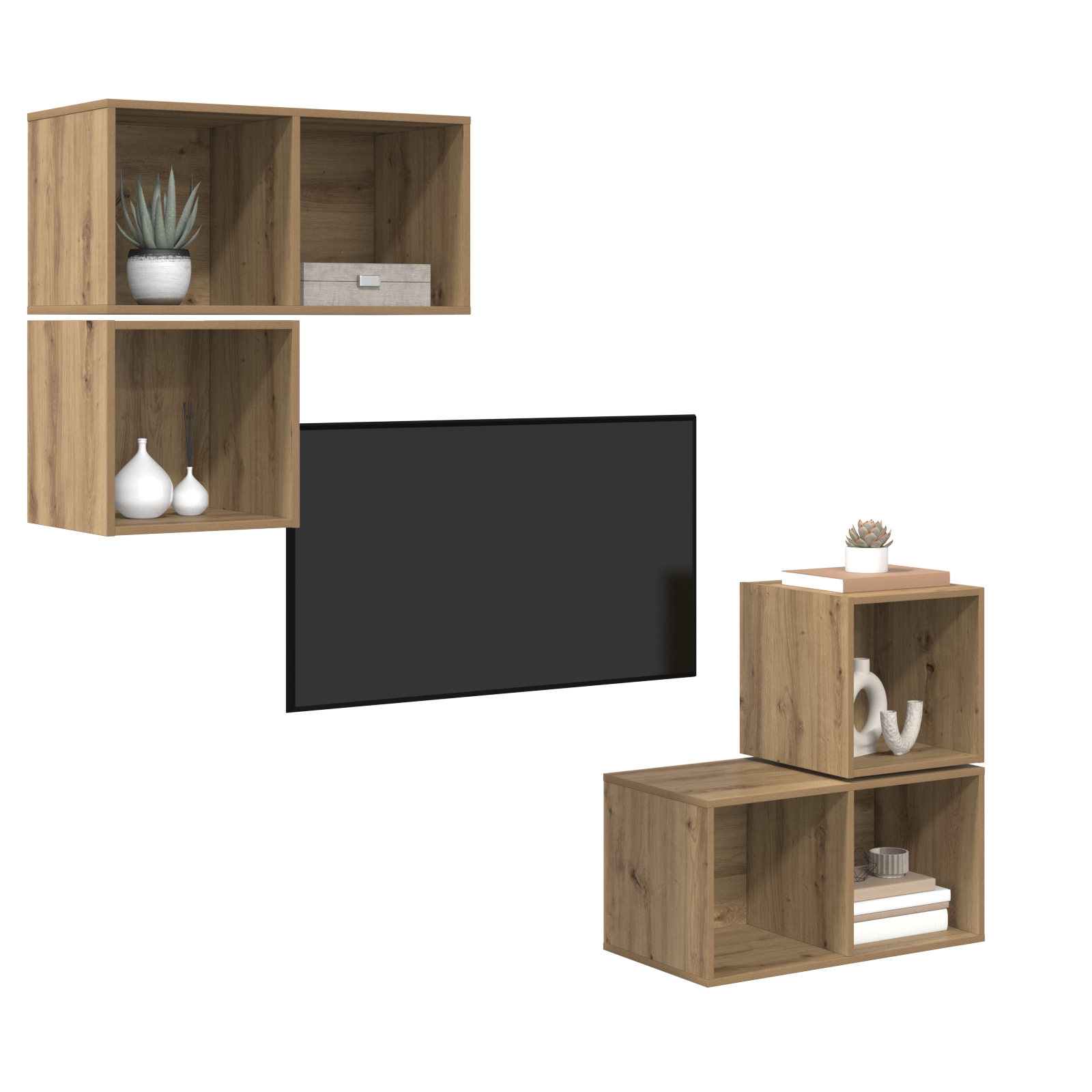 Set dulap TV 4 pcs stejar artizanal 37 x 37 x 72 cm GartenMobel Dekor