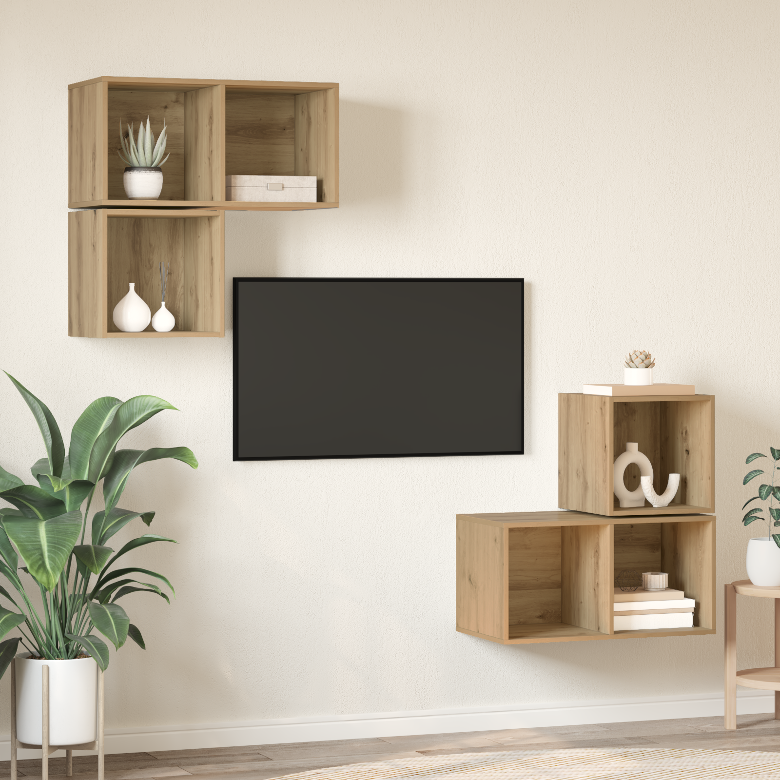 Set dulap TV 4 pcs stejar artizanal 37 x 37 x 72 cm GartenMobel Dekor