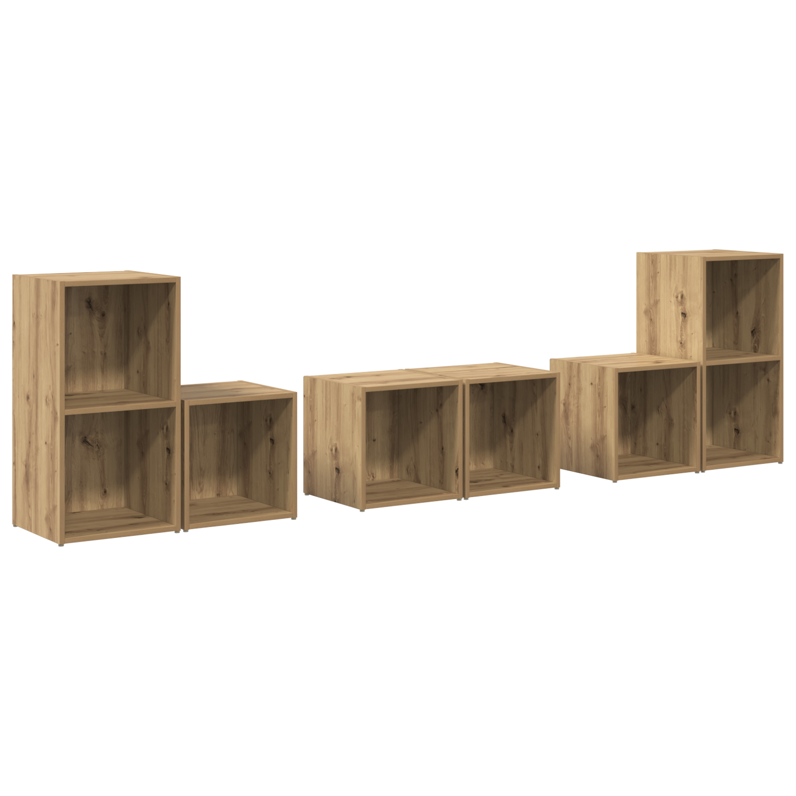 Set dulap TV cu raft cu depozitare 6 pcs Stejar Artizanal Lemn compozit GartenMobel Dekor