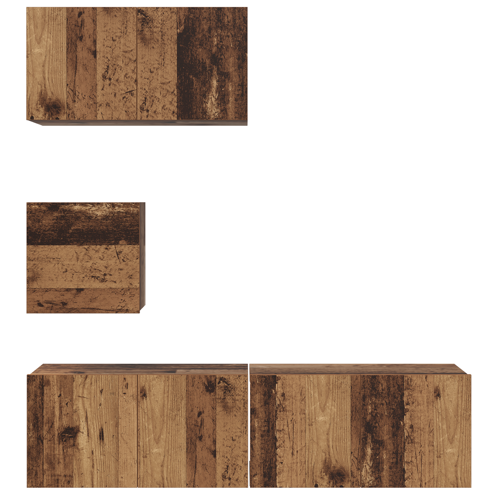 Set unitate TV Altele cu depozitare cu ușă 4 pcs Lemn vechi 60 x 30 x 30 cm GartenMobel Dekor