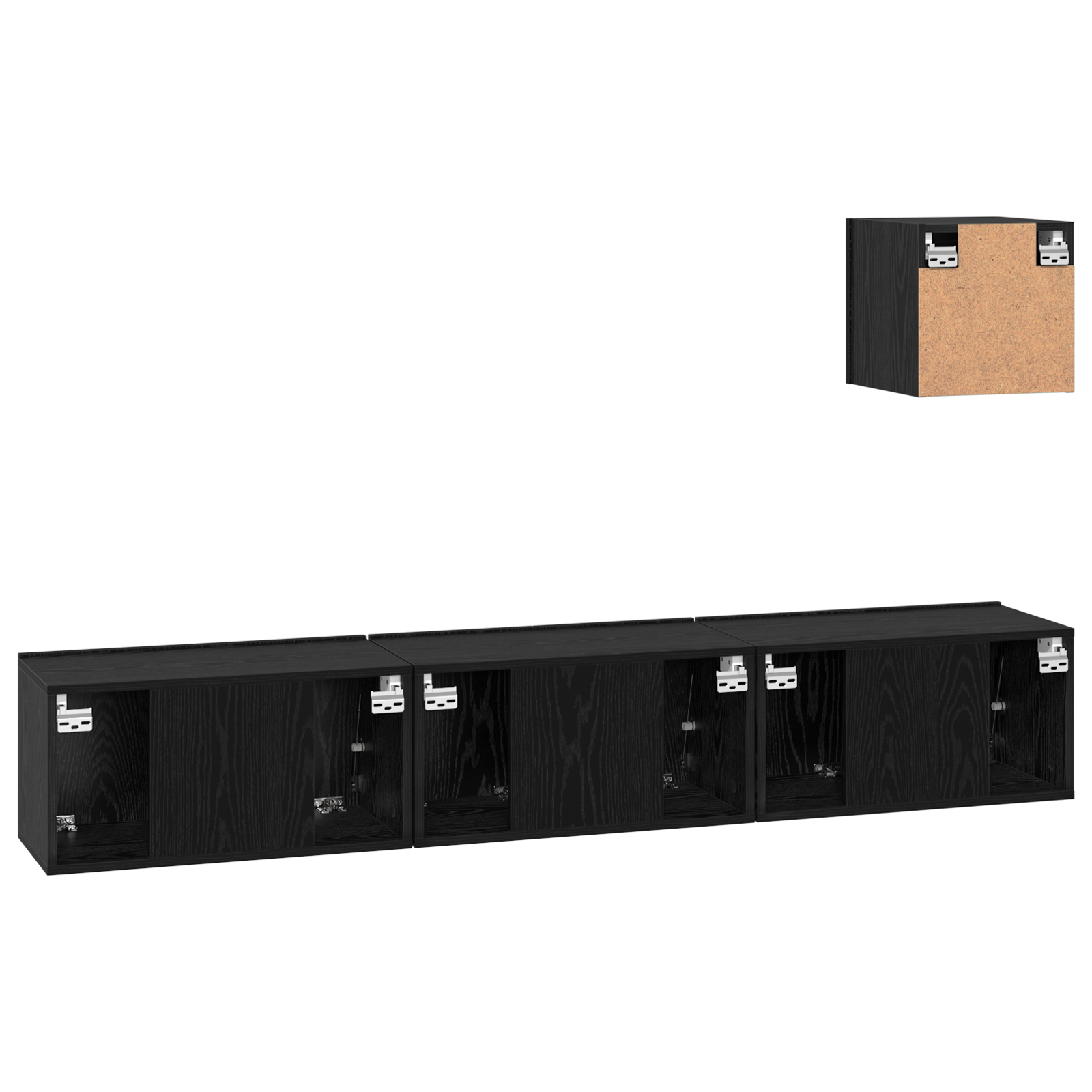 Set unitate TV Altele cu depozitare cu ușă 4 pcs Stejar negru 60 x 30 x 30 cm GartenMobel Dekor