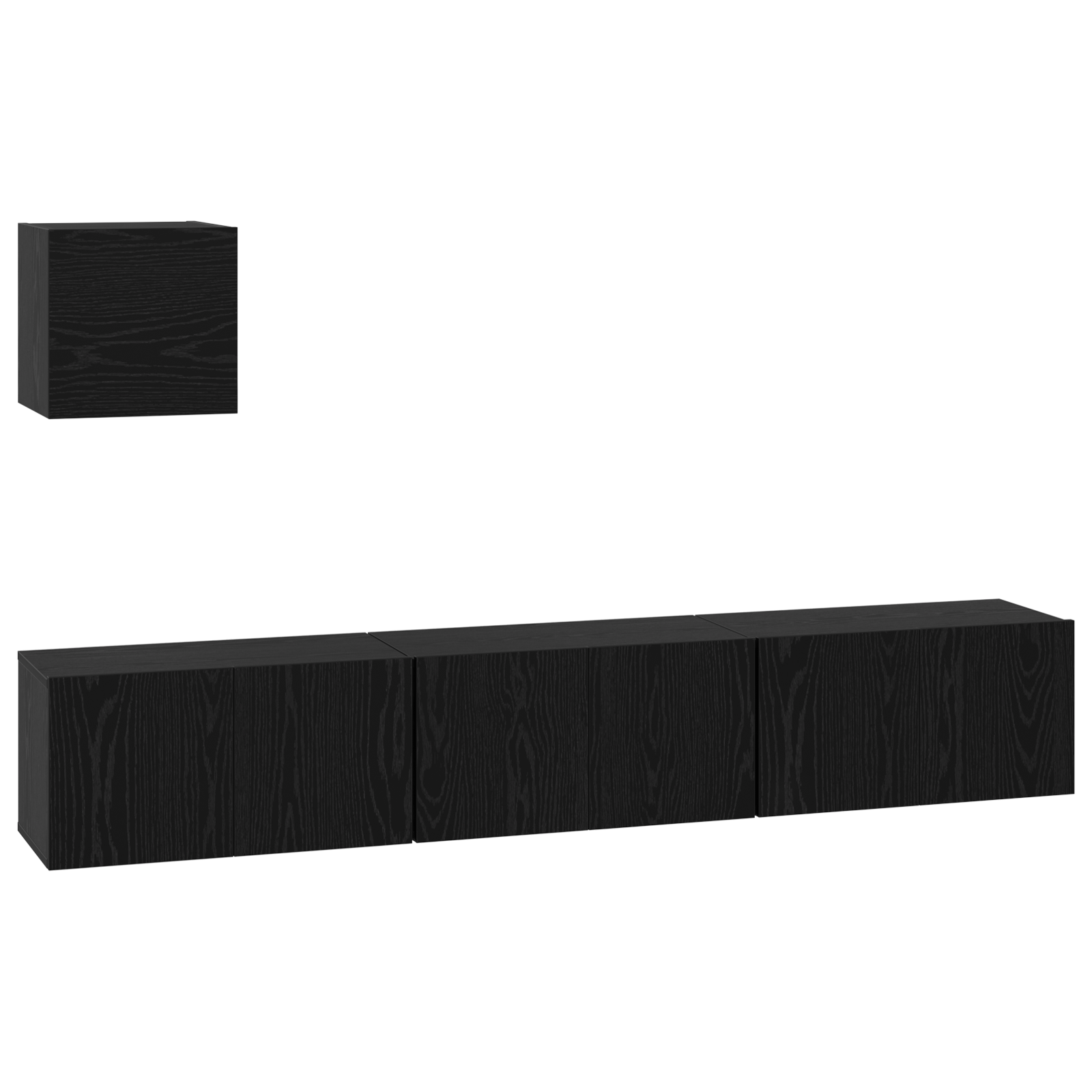 Set unitate TV Altele cu depozitare cu ușă 4 pcs Stejar negru 60 x 30 x 30 cm GartenMobel Dekor