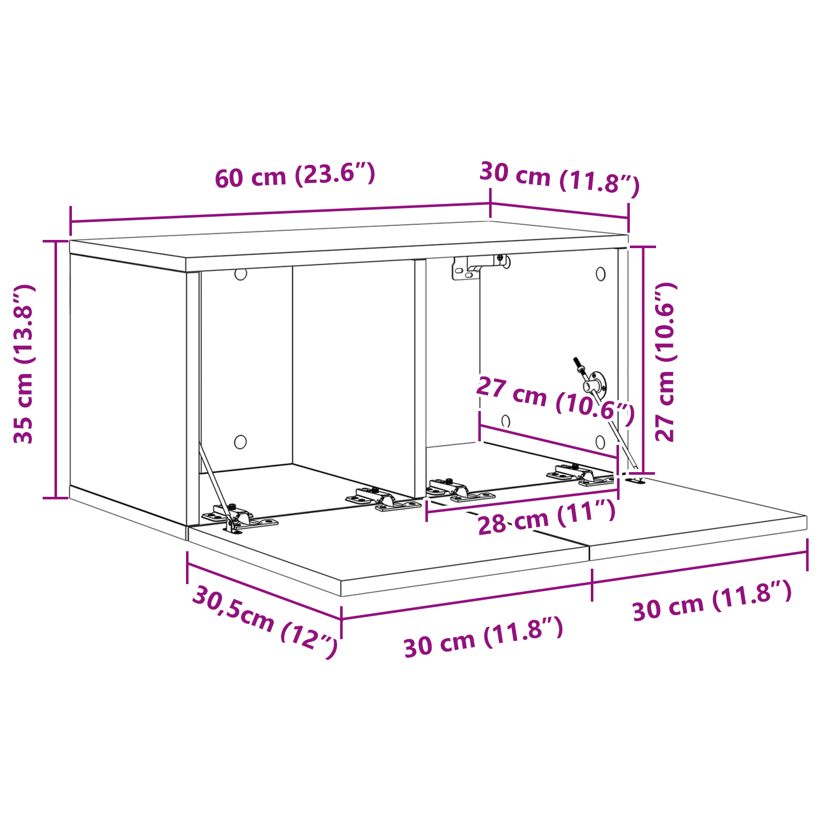 Bibliotecă TV 8 pcs Stejar artisanal 60 x 30 x 30.5 cm GartenMobel Dekor