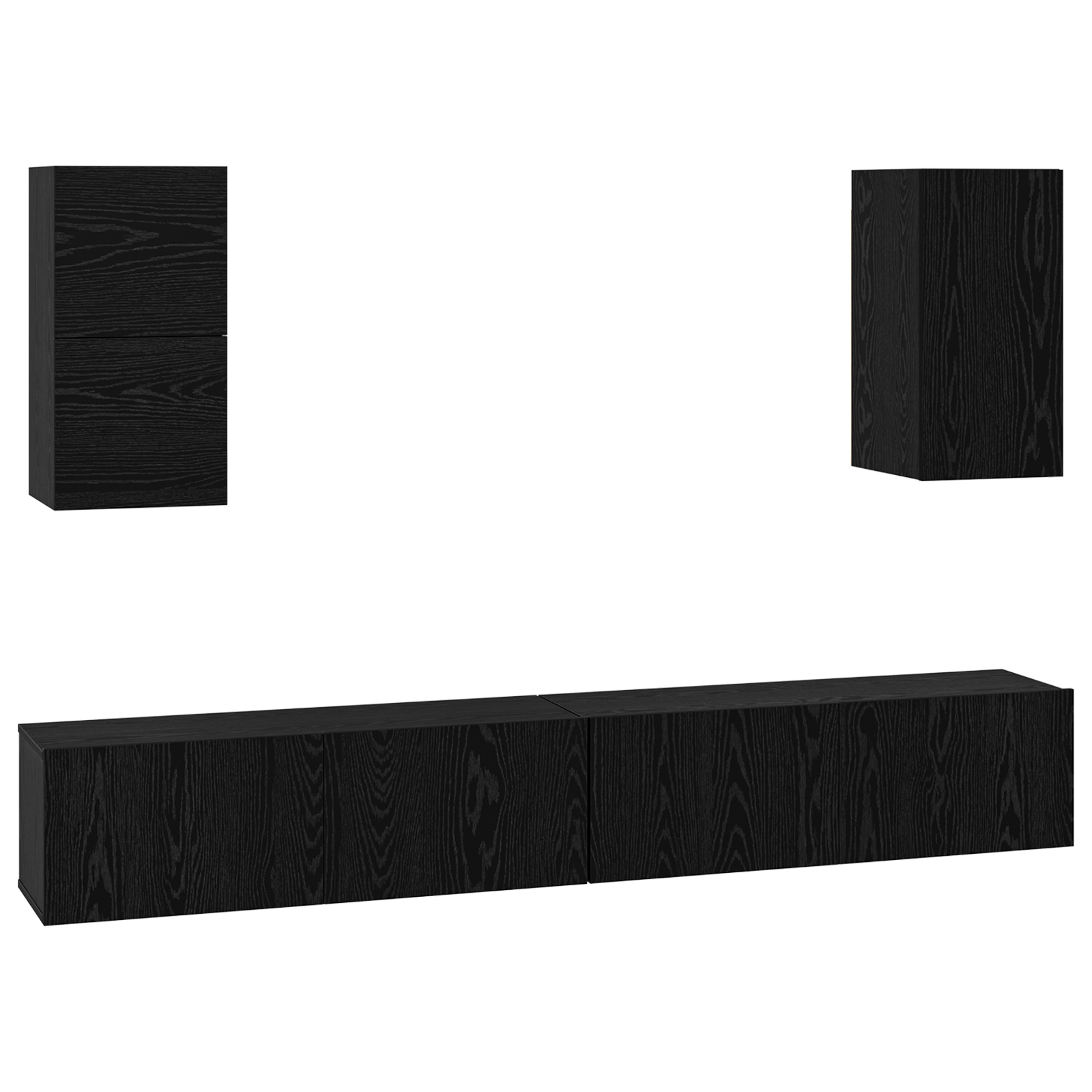 Dulap pentru TV pe Perete 6 pcs Stejar negru Lemn compozit GartenMobel Dekor