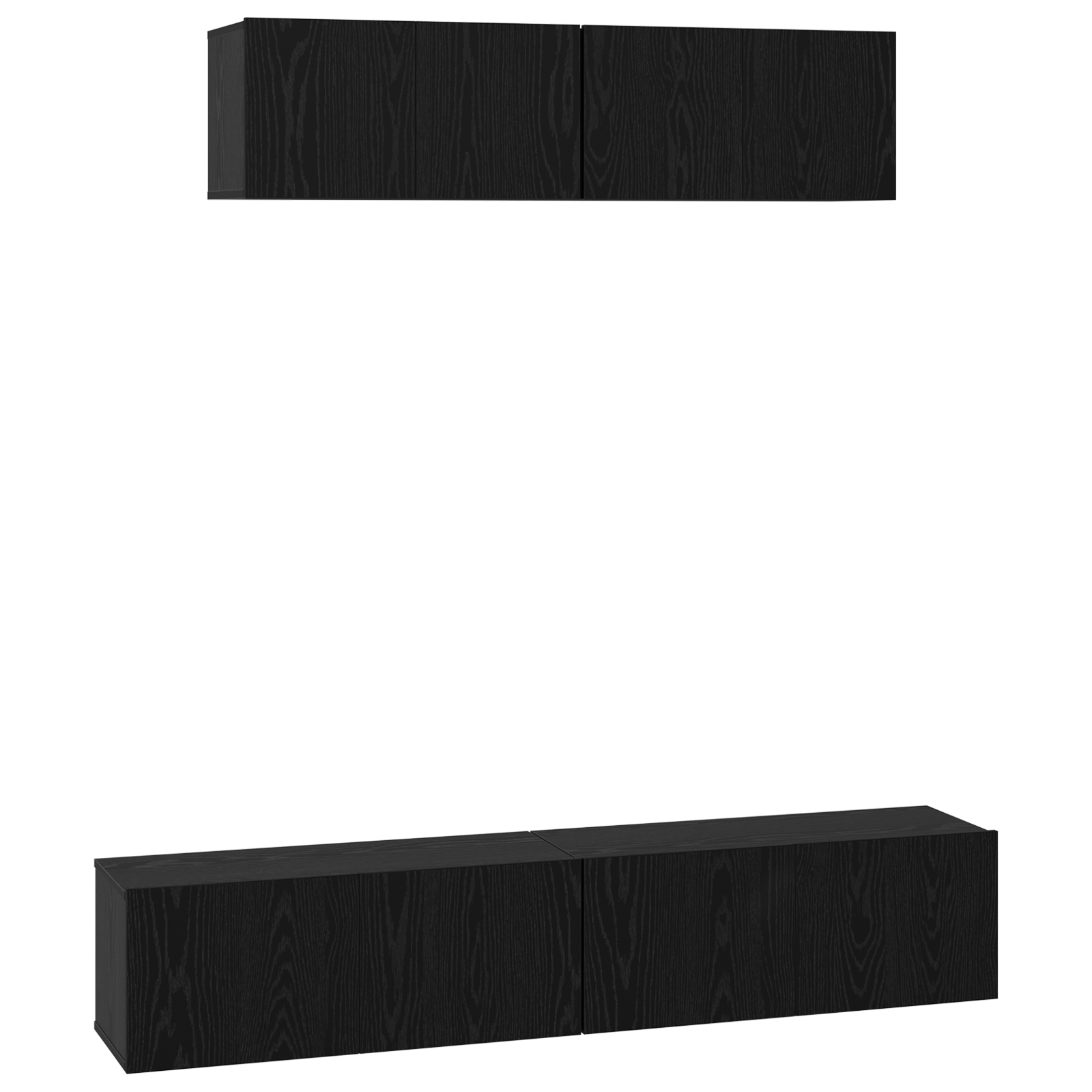 Dulap pentru TV pe Perete Altele cu depozitare cu ușă 4 pcs Stejar Negru GartenMobel Dekor
