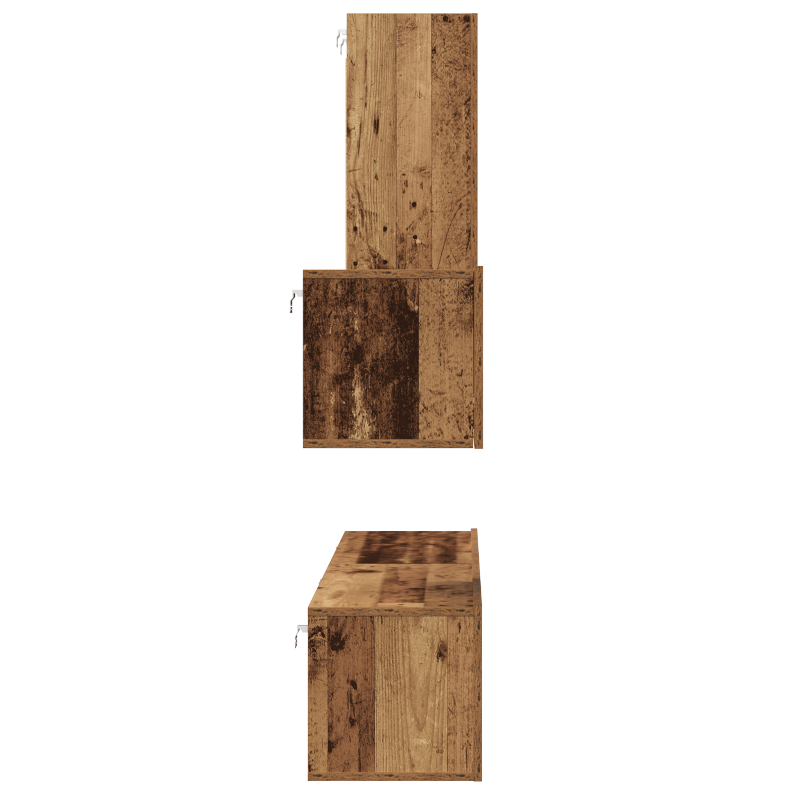 Dulap pentru TV pe Perete cu raft Altele cu depozitare cu ușă 4 pcs Lemn vechi Mediu GartenMobel Dekor