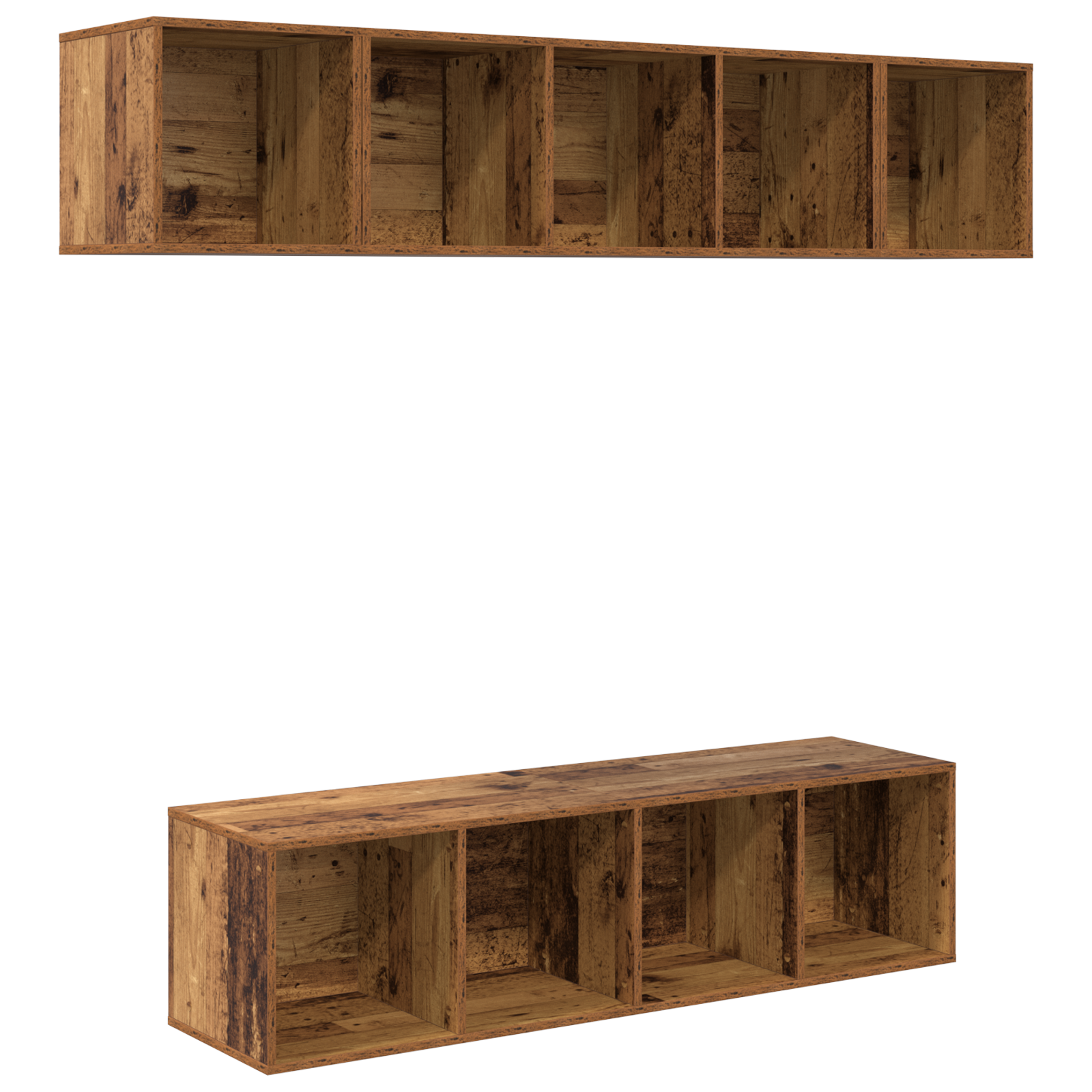 Set comodă TV 4 pcs Lemn vechi 37 x 37 x 142.5 cm Lemn compozit GartenMobel Dekor