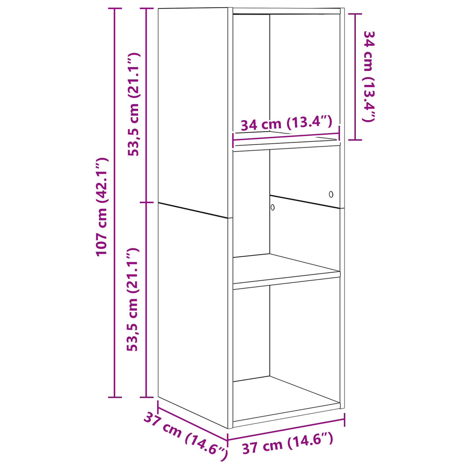 Set comodă TV 4 pcs Stejar negru 37 x 37 x 142.5 cm GartenMobel Dekor