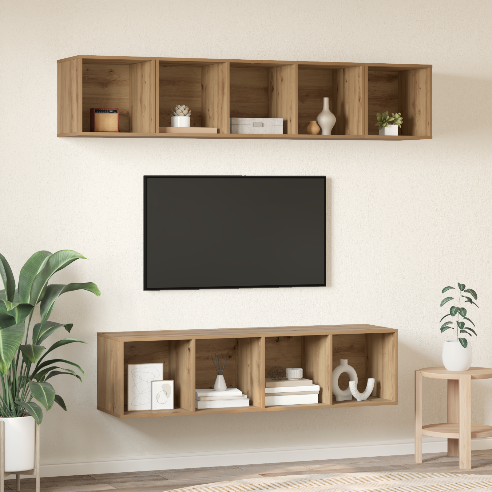 Set comodă TV 4 pcs stejar artizanal 37 x 37 x 142.5 cm GartenMobel Dekor