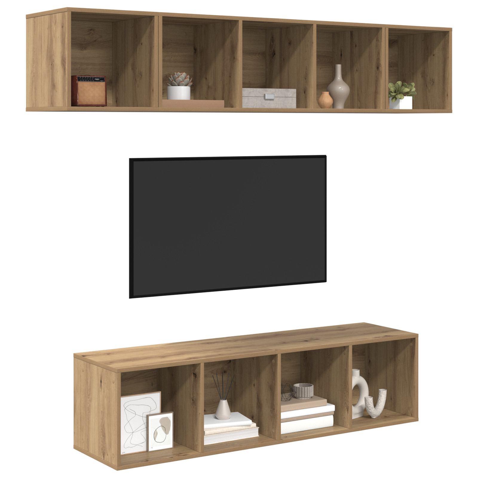 Set comodă TV 4 pcs stejar artizanal 37 x 37 x 142.5 cm GartenMobel Dekor