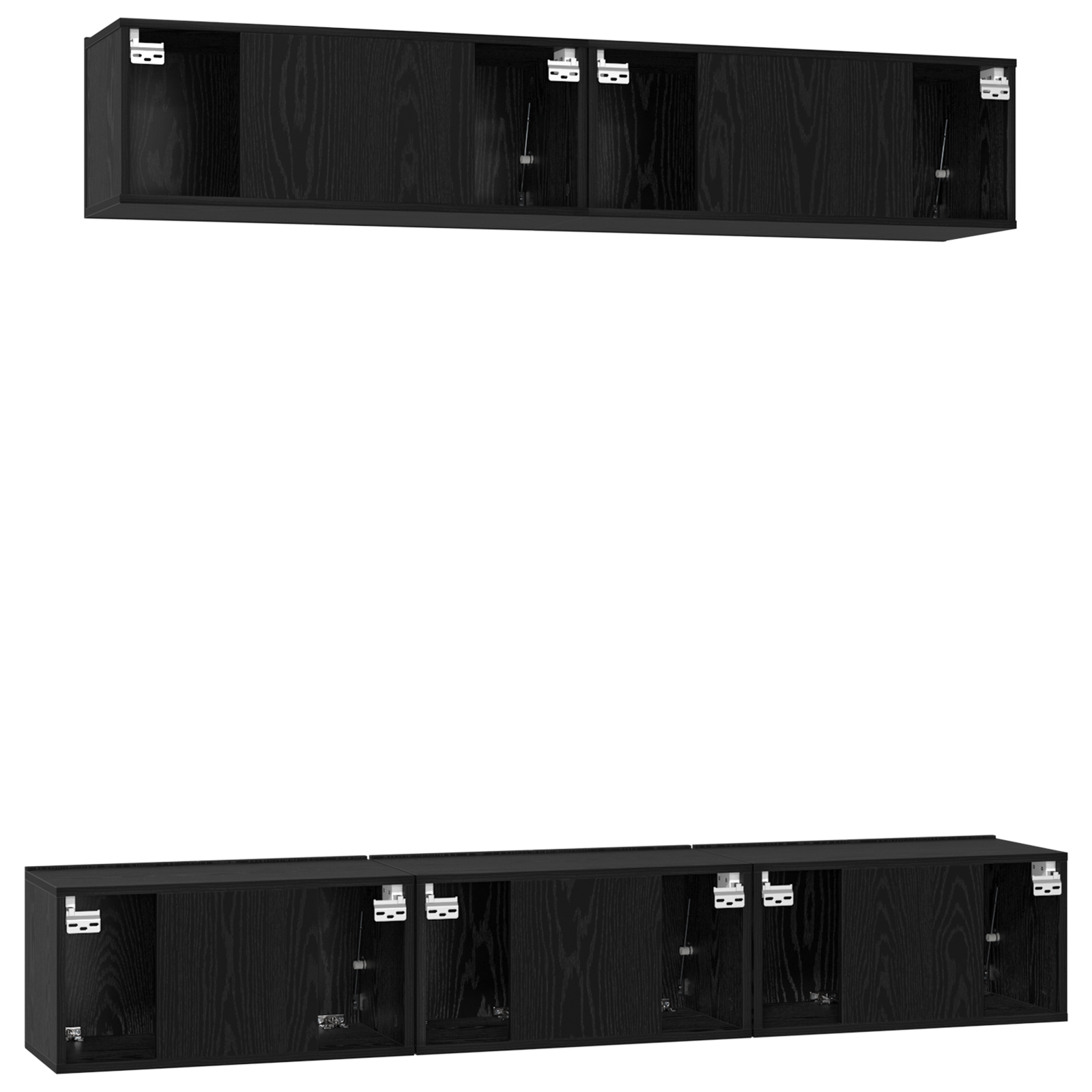 Set comodă TV 5 pcs Stejar Negru Mediu 80 x 30 x 30.5 cm GartenMobel Dekor