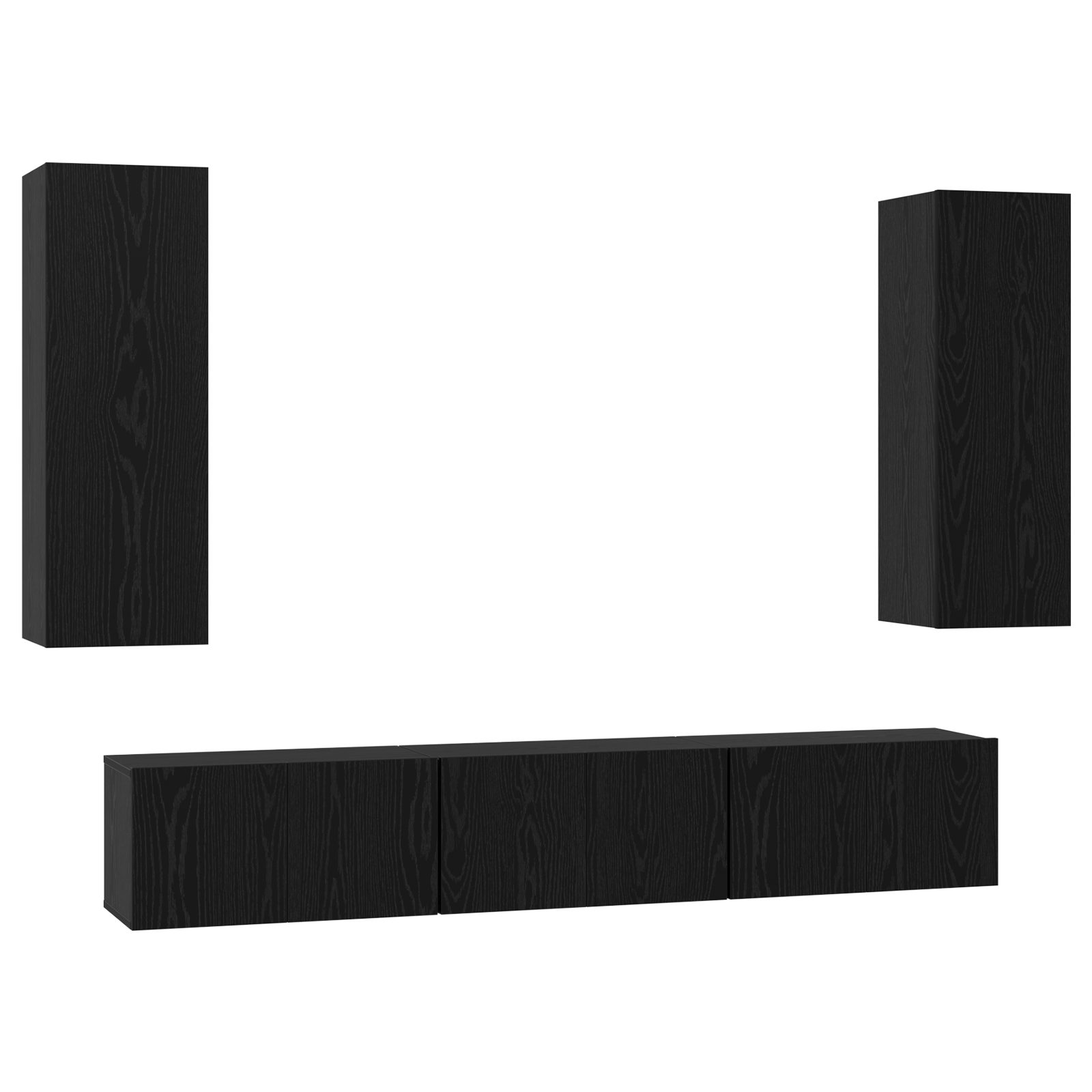 Set comodă TV 5 pcs Stejar negru Mediu 30.5 x 30 x 90 cm GartenMobel Dekor