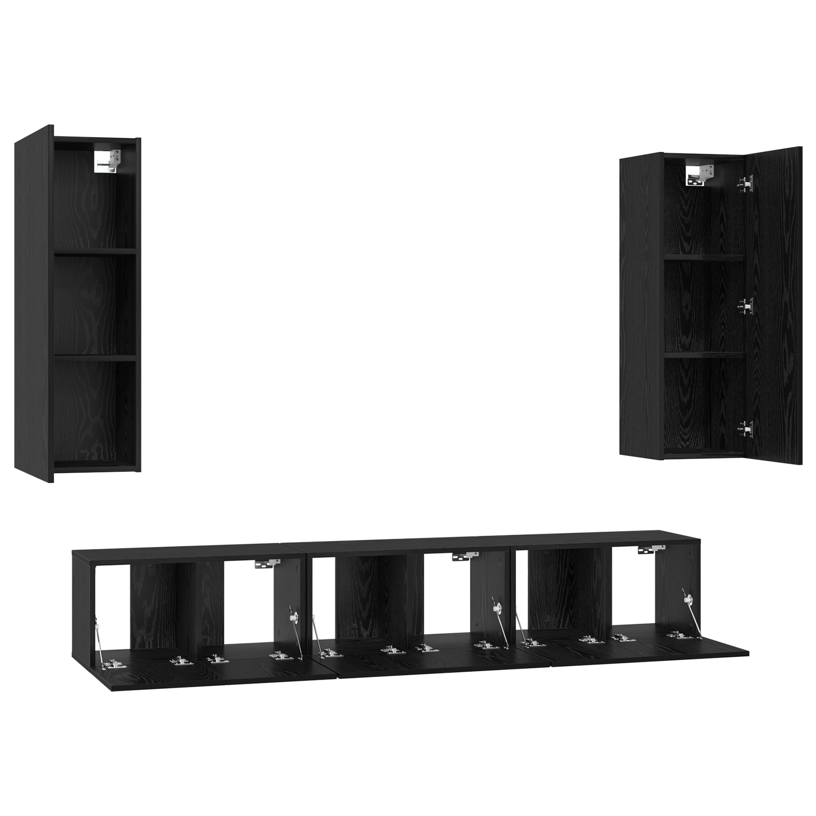 Set comodă TV 5 pcs Stejar negru Mediu 30.5 x 30 x 90 cm GartenMobel Dekor
