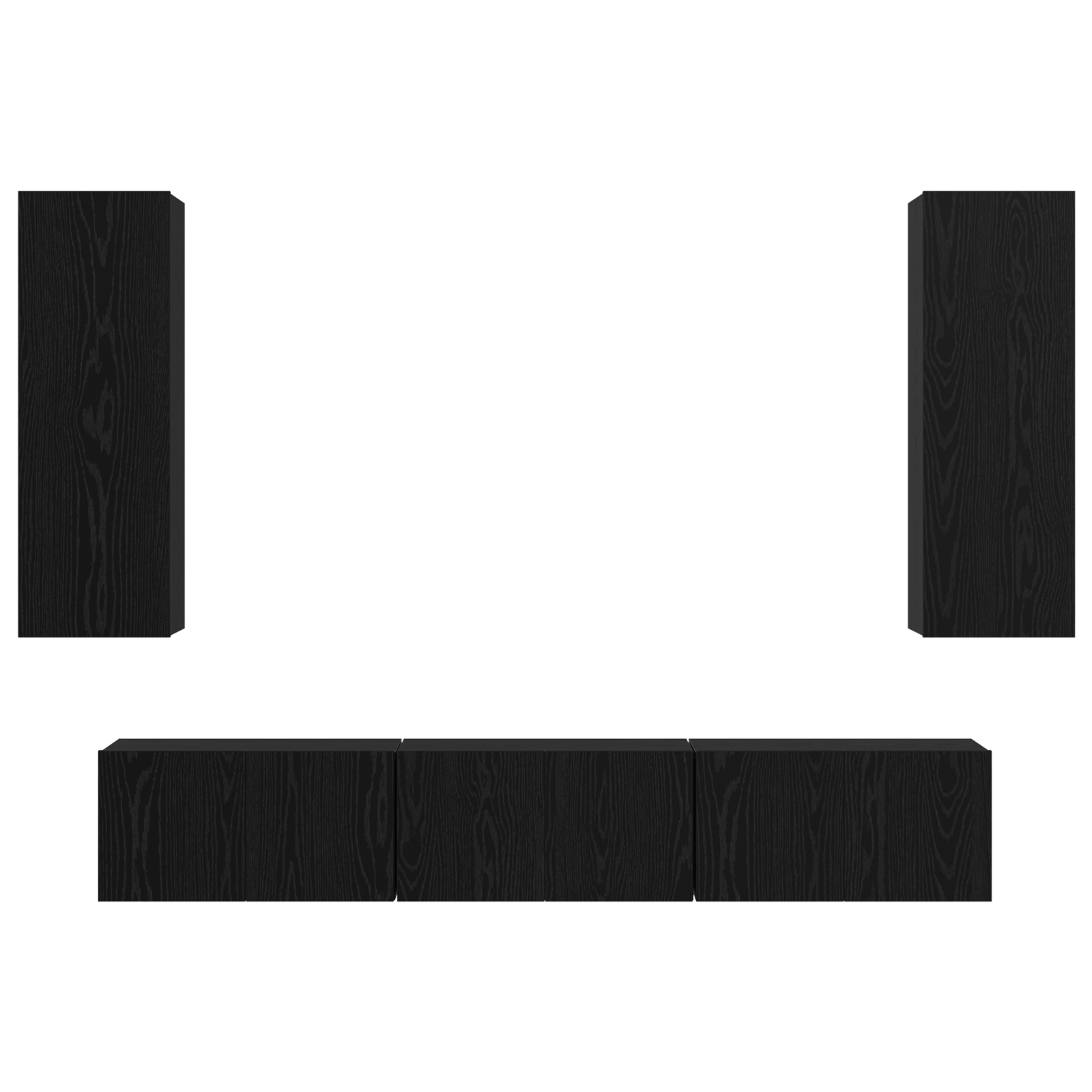 Set comodă TV 5 pcs Stejar negru Mediu 30.5 x 30 x 90 cm GartenMobel Dekor
