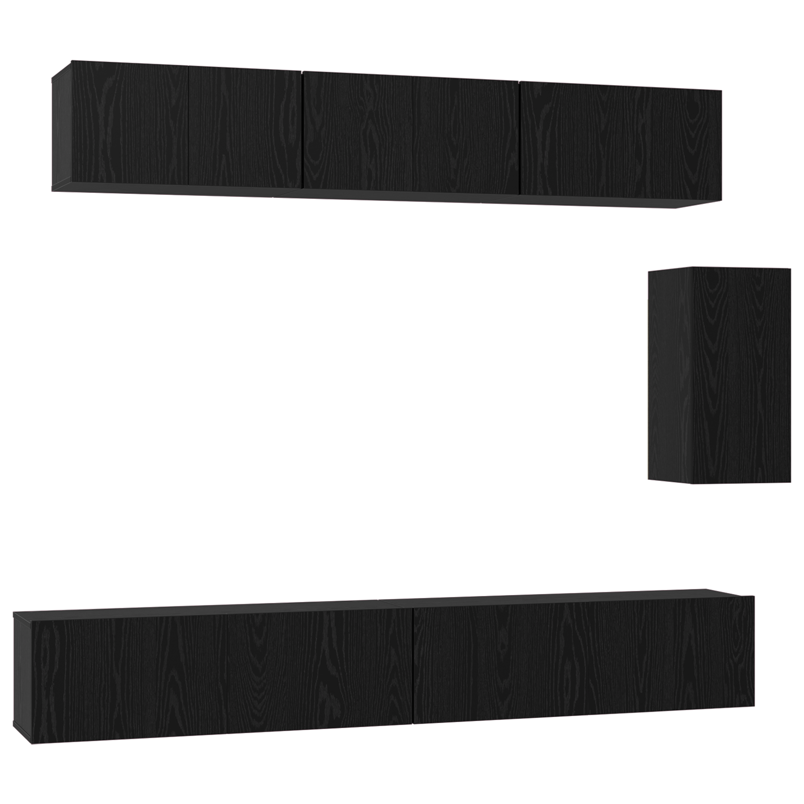Set comodă TV 6 pcs Stejar negru 100 x 30 x 30 cm Lemn compozit GartenMobel Dekor