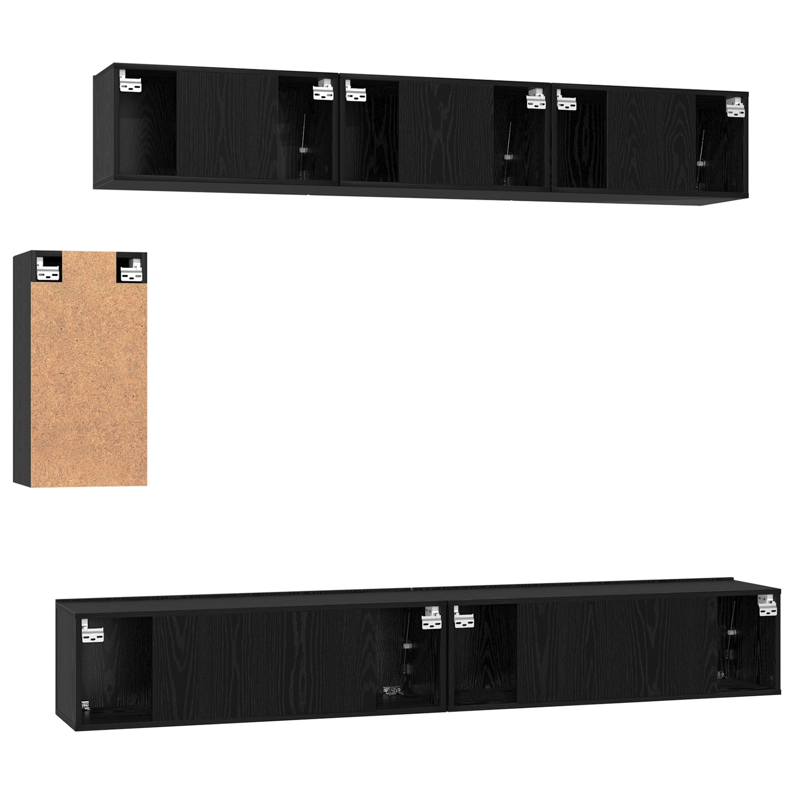 Set comodă TV 6 pcs Stejar negru 100 x 30 x 30 cm Lemn compozit GartenMobel Dekor