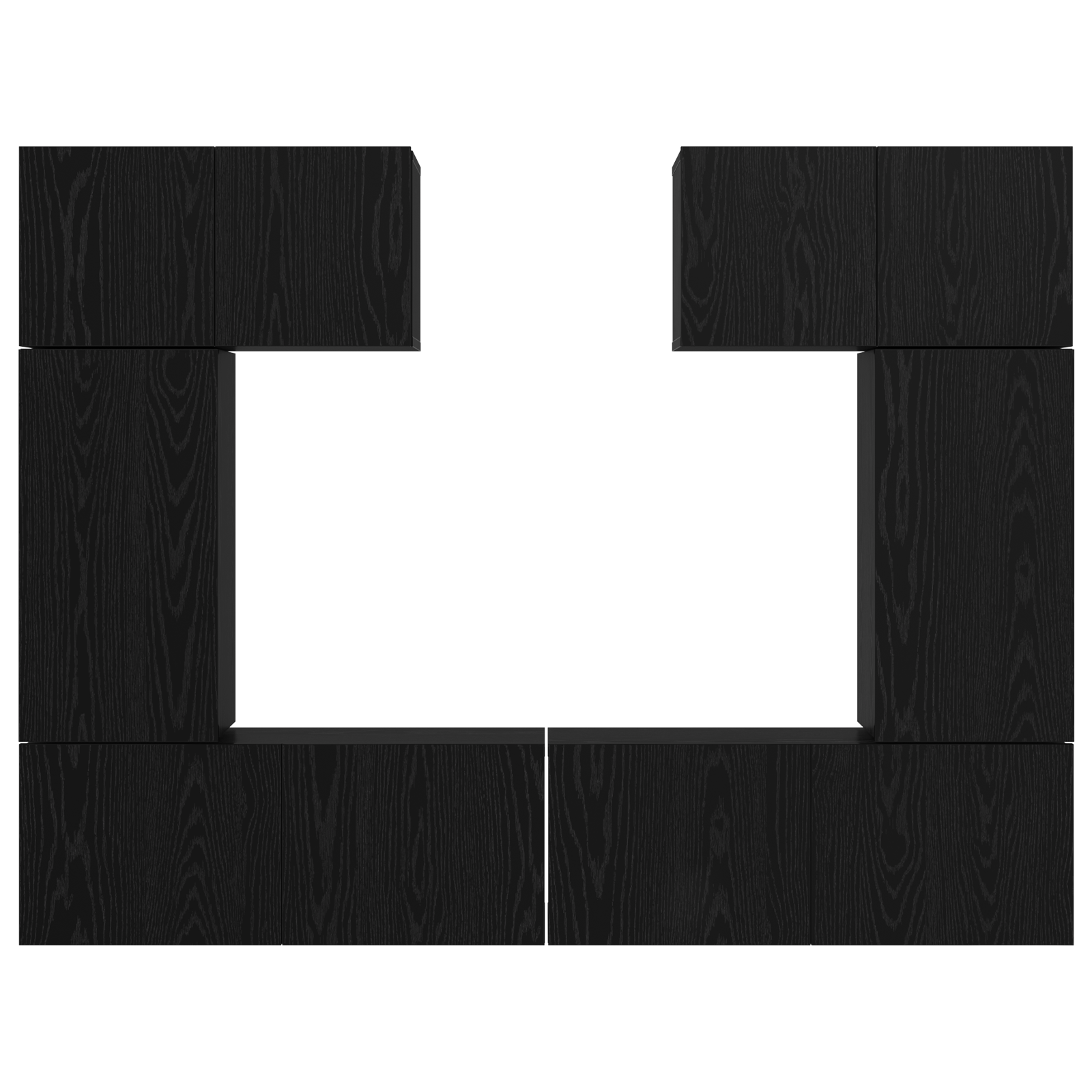 Set comodă TV 6 pcs Stejar negru 80 x 30 x 30 cm Lemn compozit GartenMobel Dekor