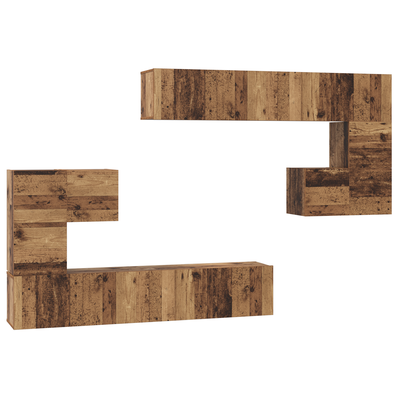 Set comodă TV 8 pcs Lemn vechi Mediu 30.5 x 30 x 30 cm GartenMobel Dekor