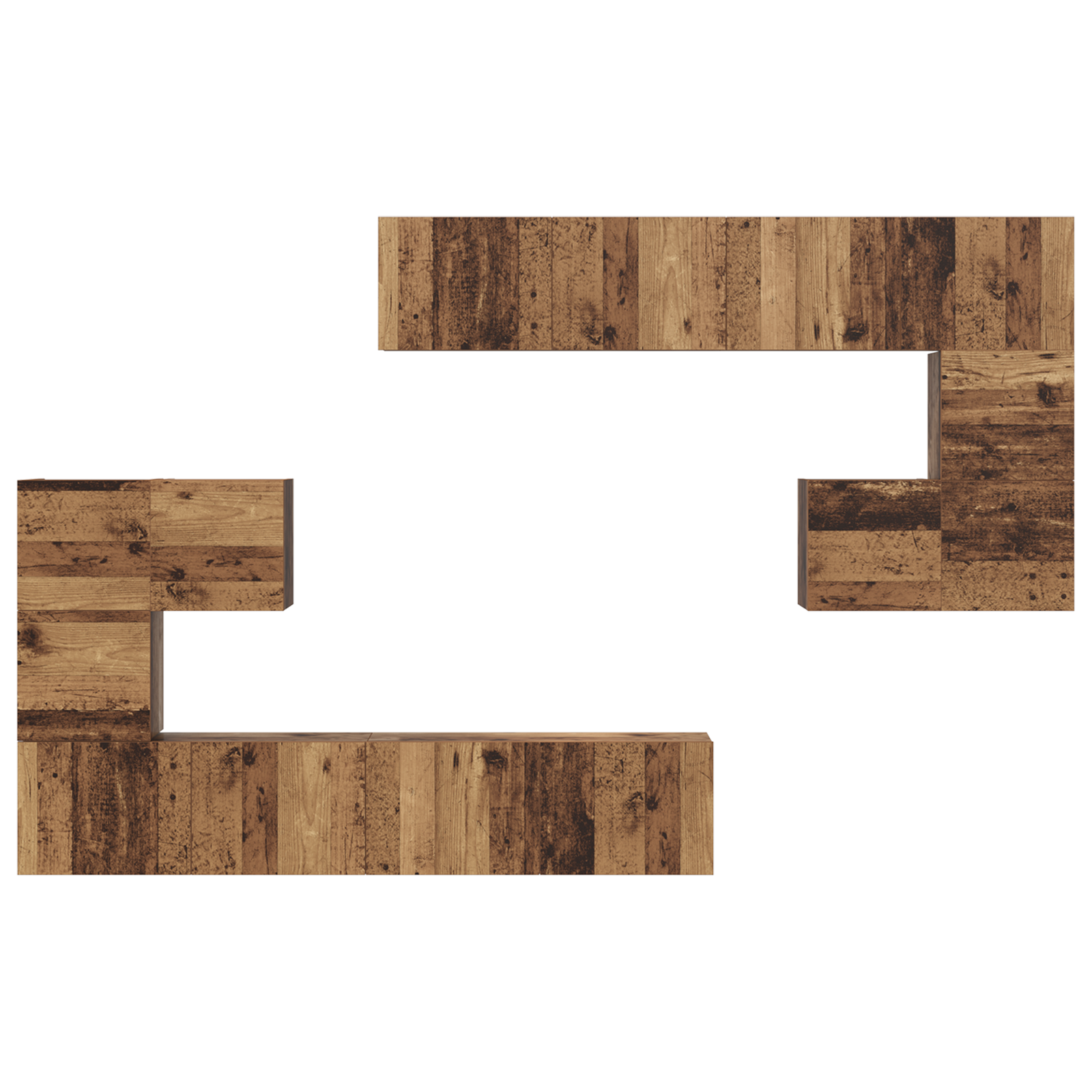 Set comodă TV 8 pcs Lemn vechi Mediu 30.5 x 30 x 30 cm GartenMobel Dekor