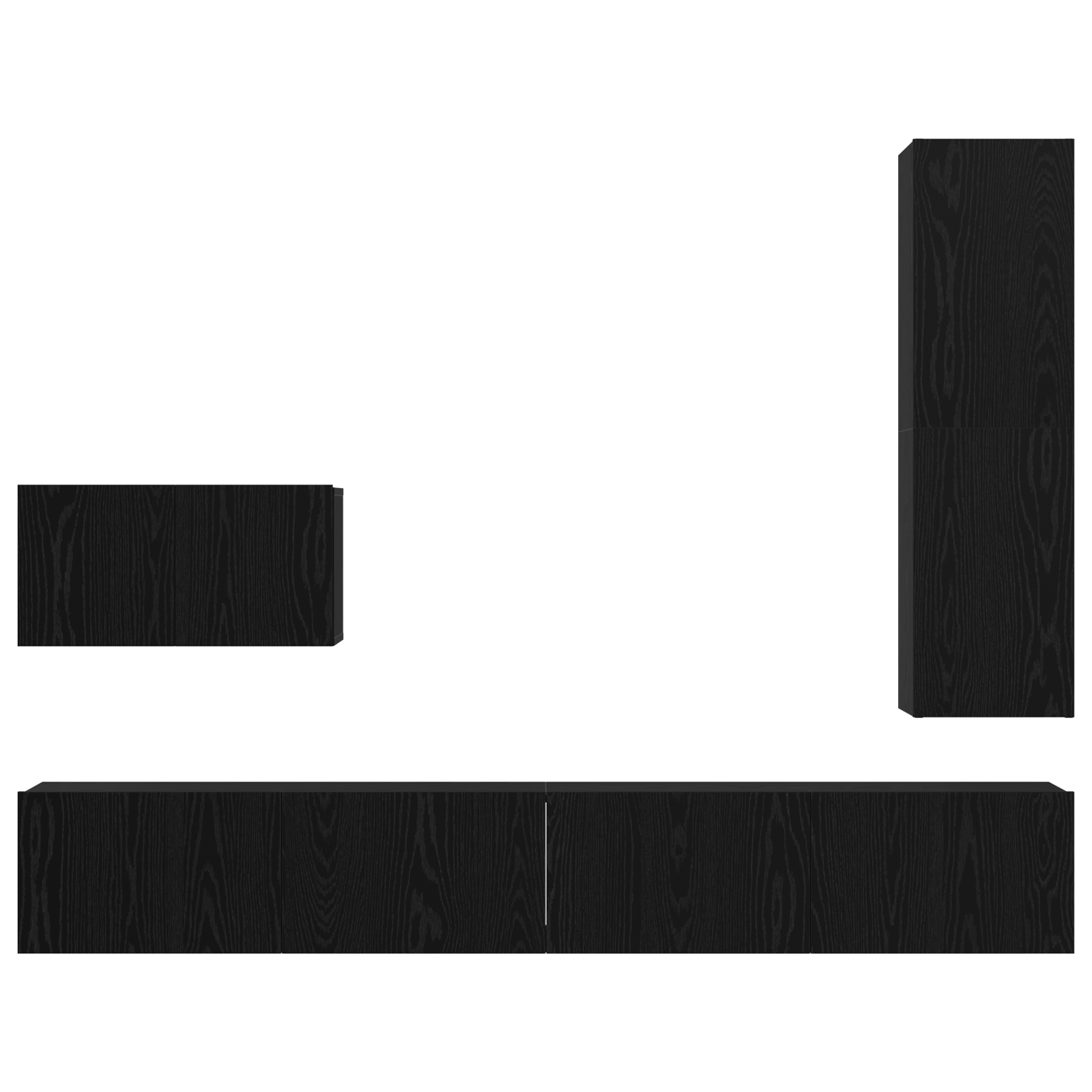 Set comodă TV cu raft Altele 4 pcs Stejar negru 30.5 x 30 x 110 cm GartenMobel Dekor
