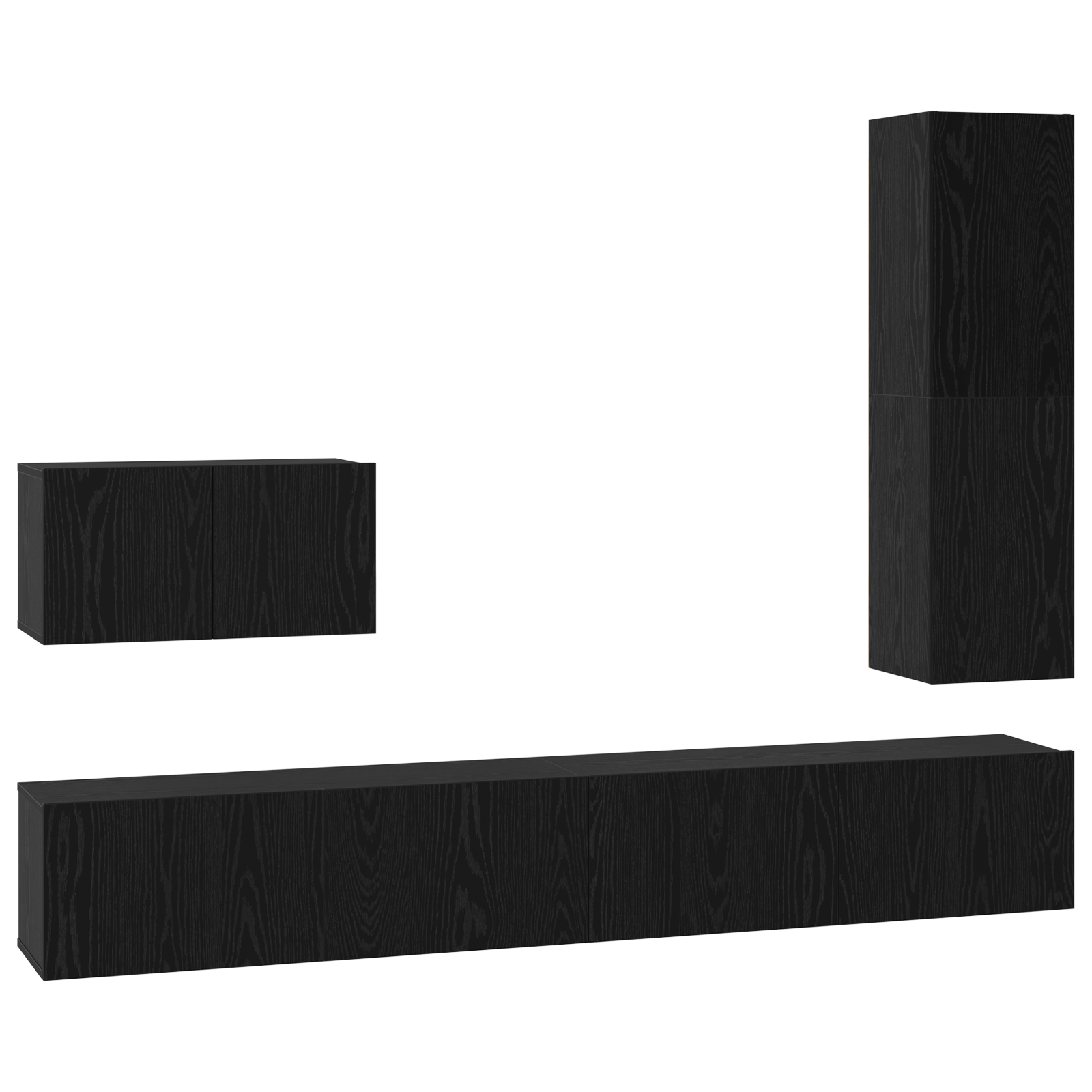 Set comodă TV cu raft Altele 4 pcs Stejar negru 30.5 x 30 x 110 cm GartenMobel Dekor