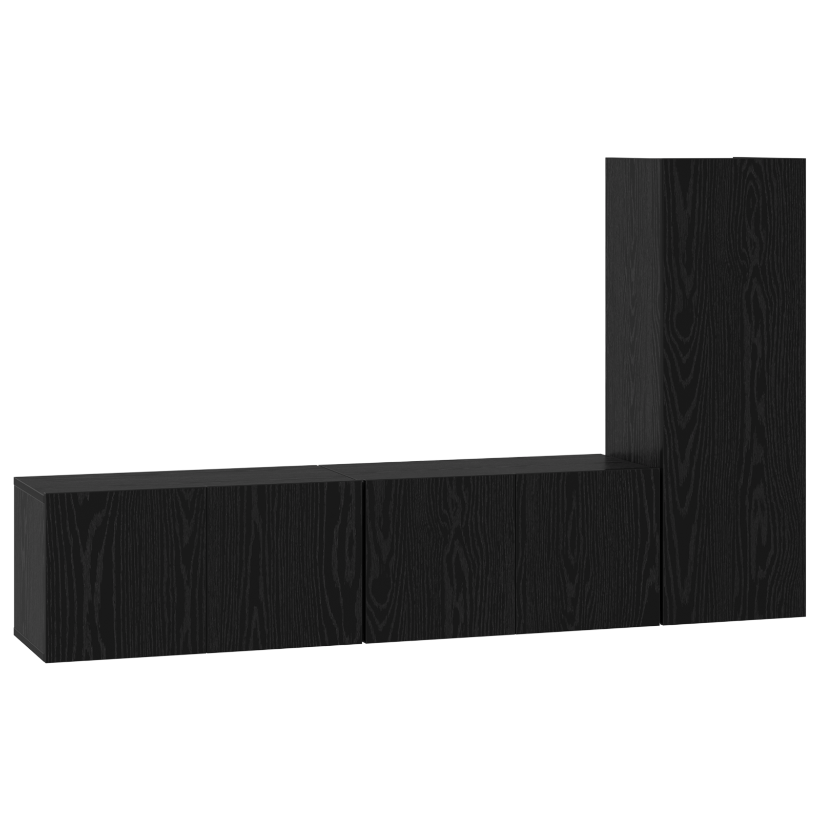 Set dulapuri TV 3 pcs Stejar negru mic 30.5 x 30 x 90 cm GartenMobel Dekor