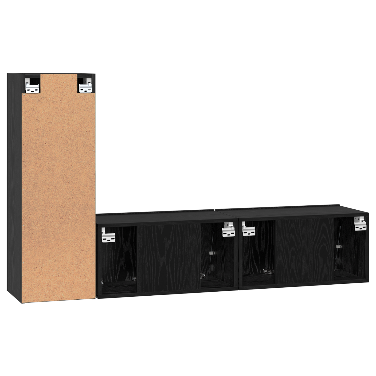 Set dulapuri TV 3 pcs Stejar negru mic 30.5 x 30 x 90 cm GartenMobel Dekor