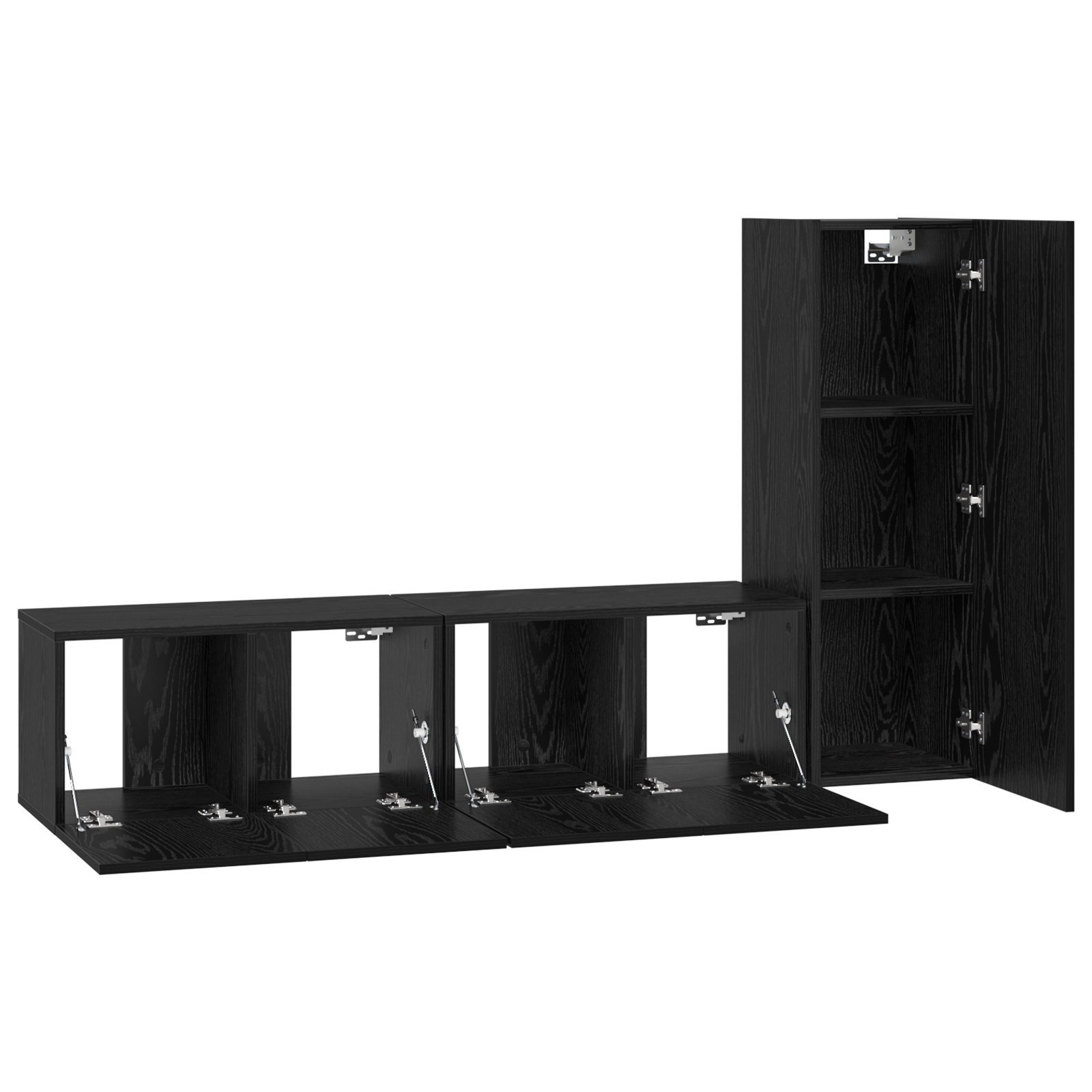 Set dulapuri TV 3 pcs Stejar negru mic 30.5 x 30 x 90 cm GartenMobel Dekor