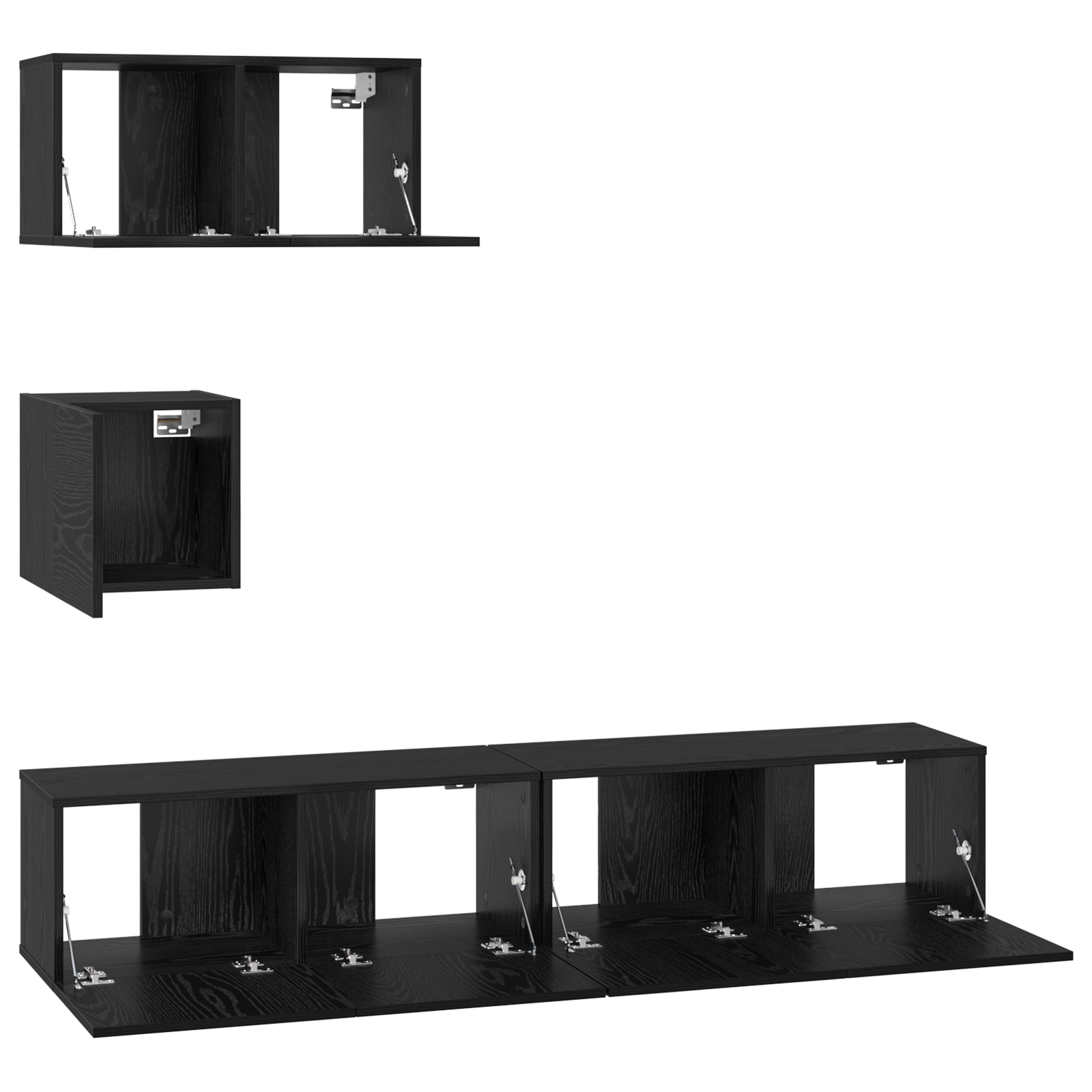 Set unitate TV Altele cu depozitare cu ușă 4 pcs Stejar negru 80 x 30 x 30 cm GartenMobel Dekor