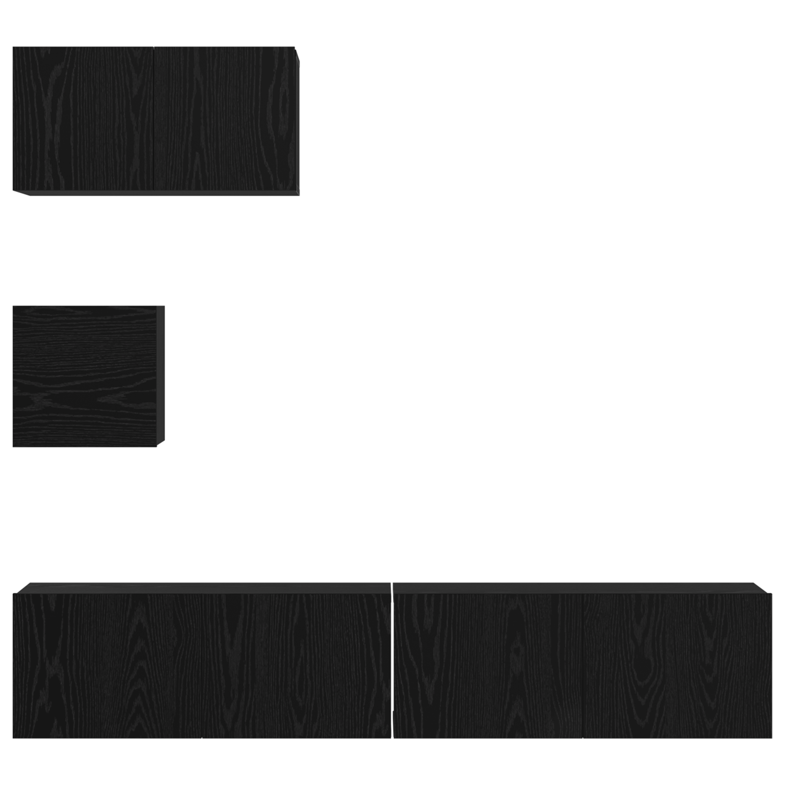 Set unitate TV Altele cu depozitare cu ușă 4 pcs Stejar negru 80 x 30 x 30 cm GartenMobel Dekor