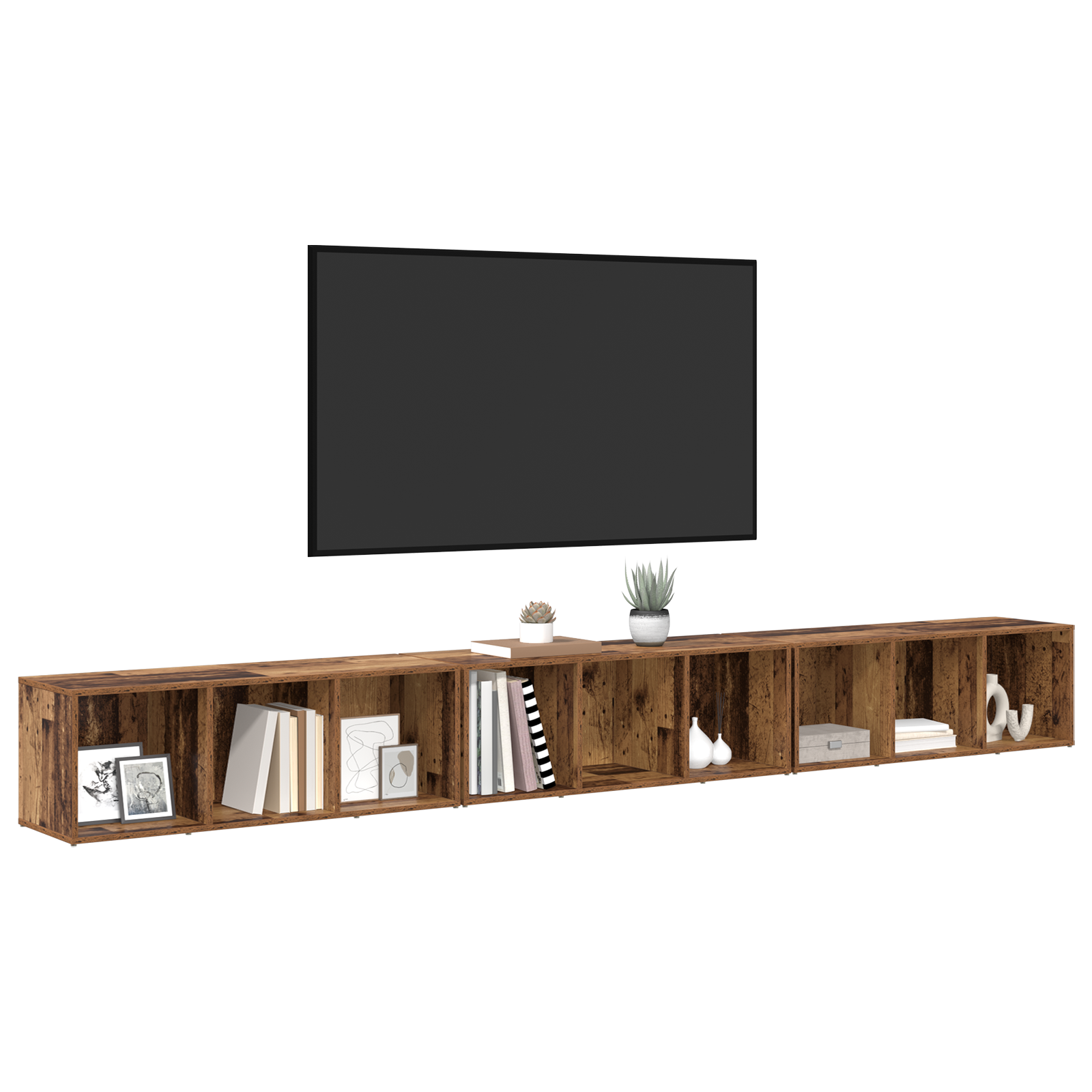 Cabinet TV 3 pcs Lemn vechi 37 x 35 x 107.5 cm Lemn stratificat GartenMobel Dekor