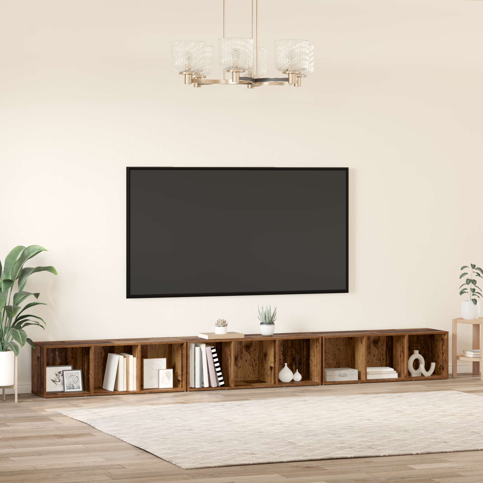 Cabinet TV 3 pcs Lemn vechi 37 x 35 x 107.5 cm Lemn stratificat GartenMobel Dekor