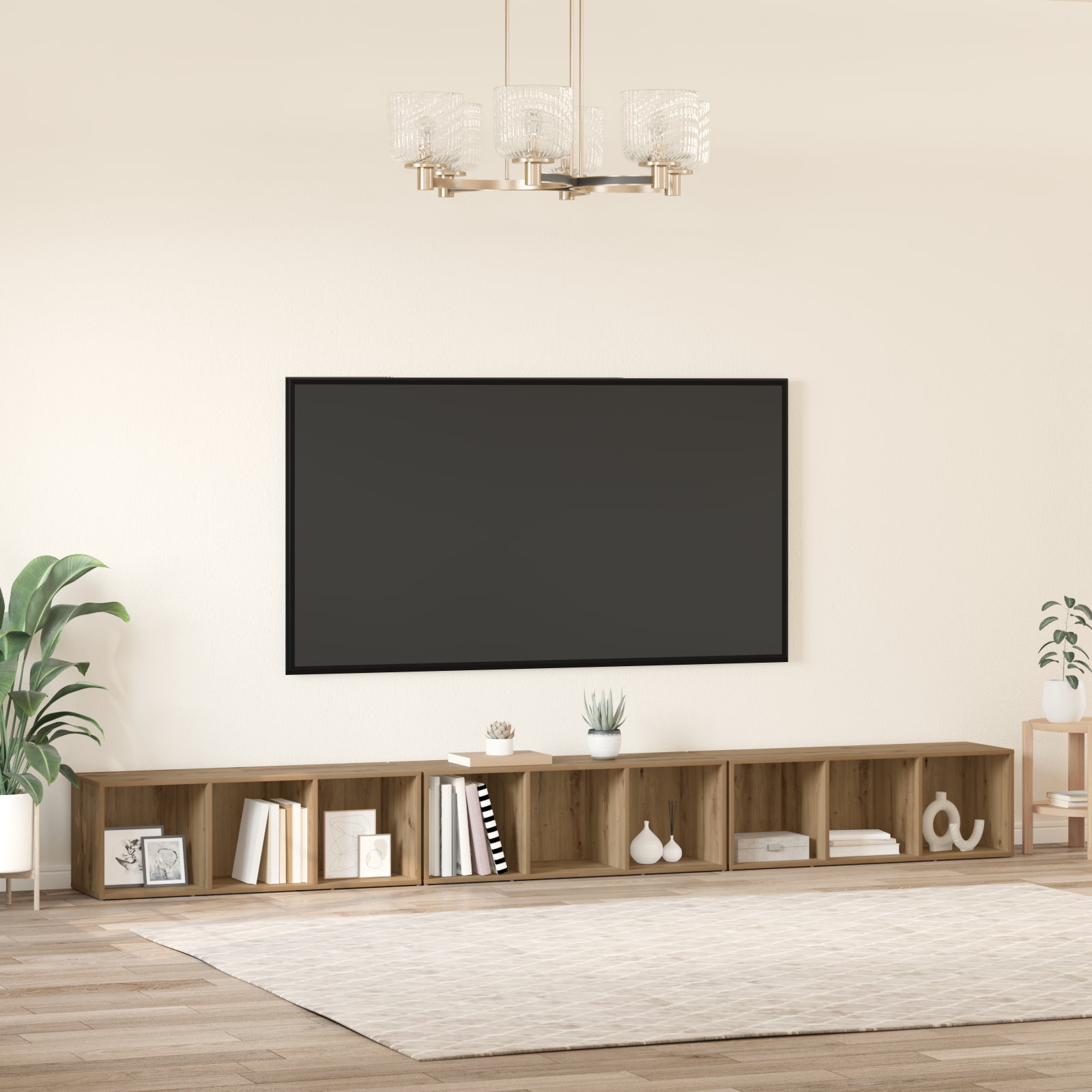 Cabinet TV 3 pcs stejar artizanal 37 x 35 x 107.5 cm GartenMobel Dekor