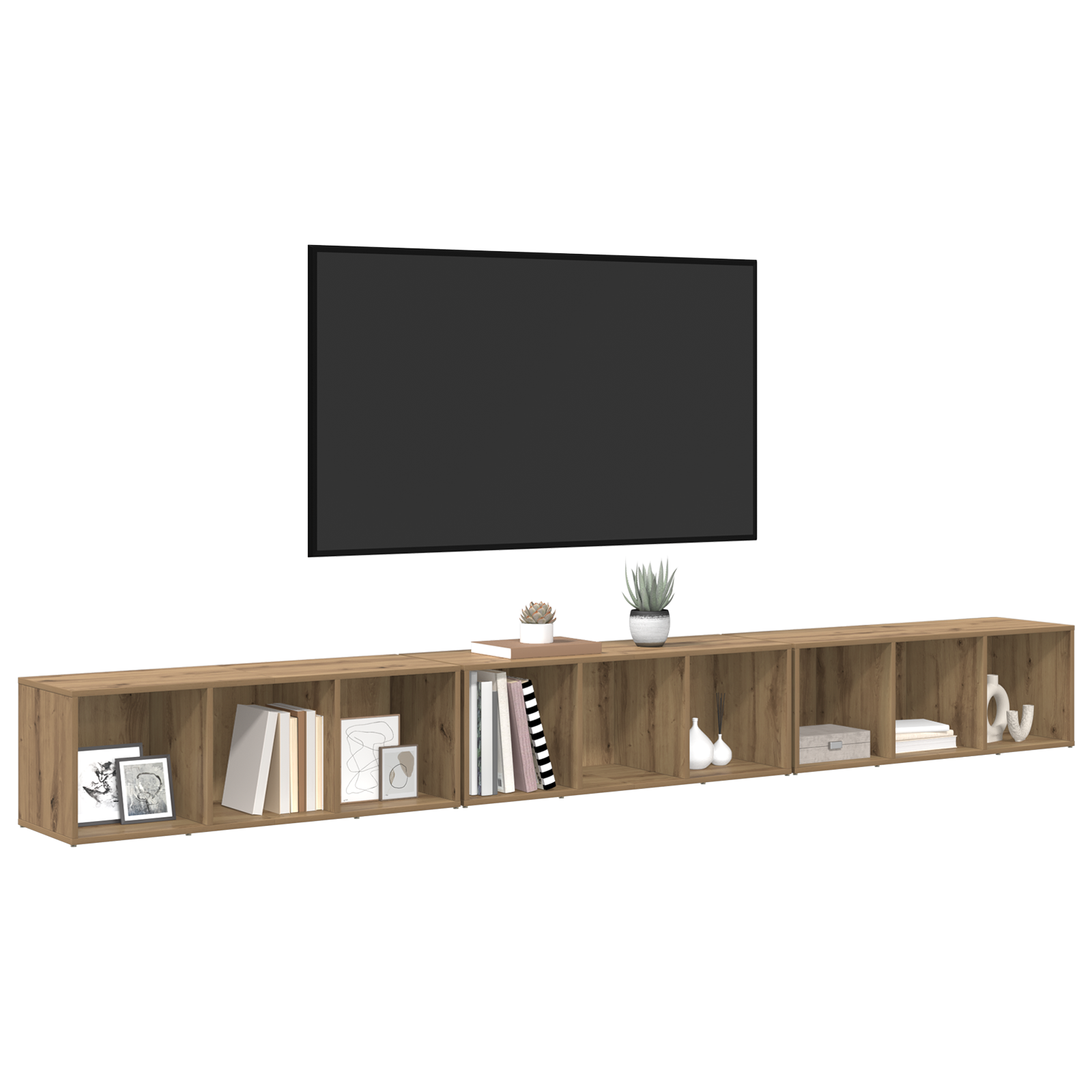 Cabinet TV 3 pcs stejar artizanal 37 x 35 x 107.5 cm GartenMobel Dekor
