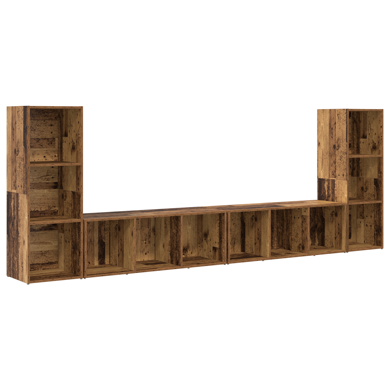 Cabinet TV 4 pcs Lemn vechi 37 x 35 x 107.5 cm Lemn stratificat GartenMobel Dekor
