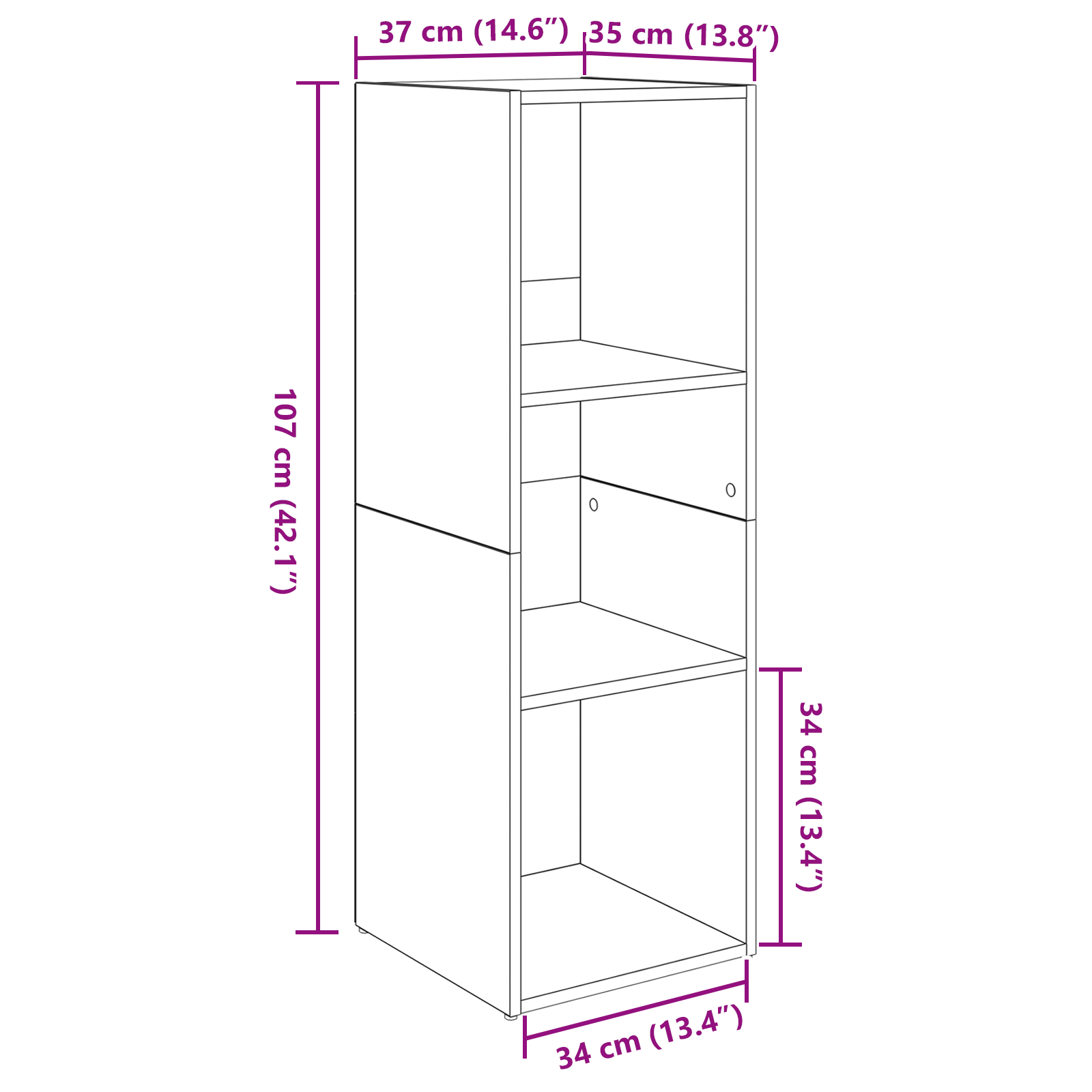 Cabinet TV cu raft 4 pcs Stejar artisanal 37 x 35 x 107.5 cm GartenMobel Dekor