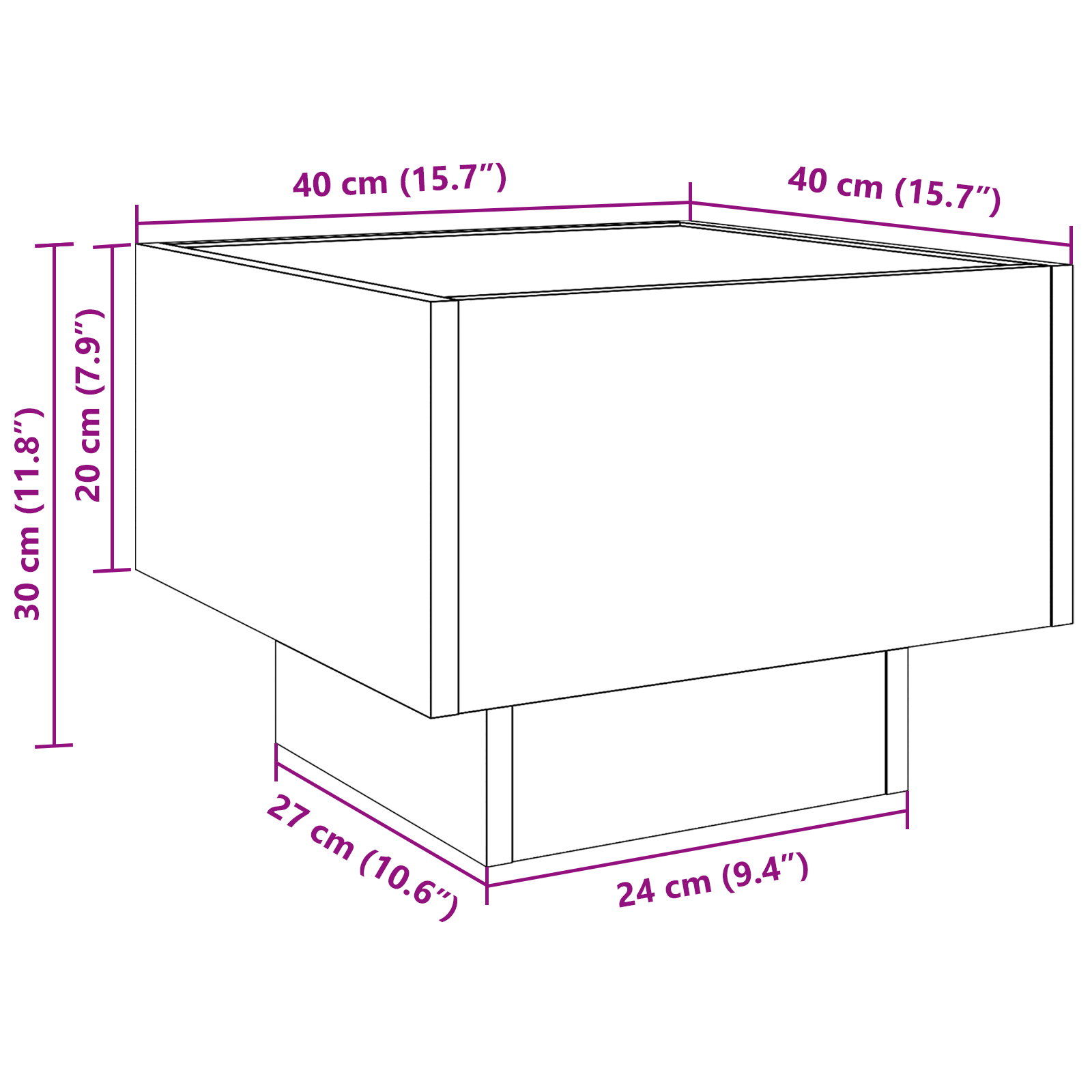 Dulap de depozitare Stejar negru 40 x 40 x 30 cm GartenMobel Dekor