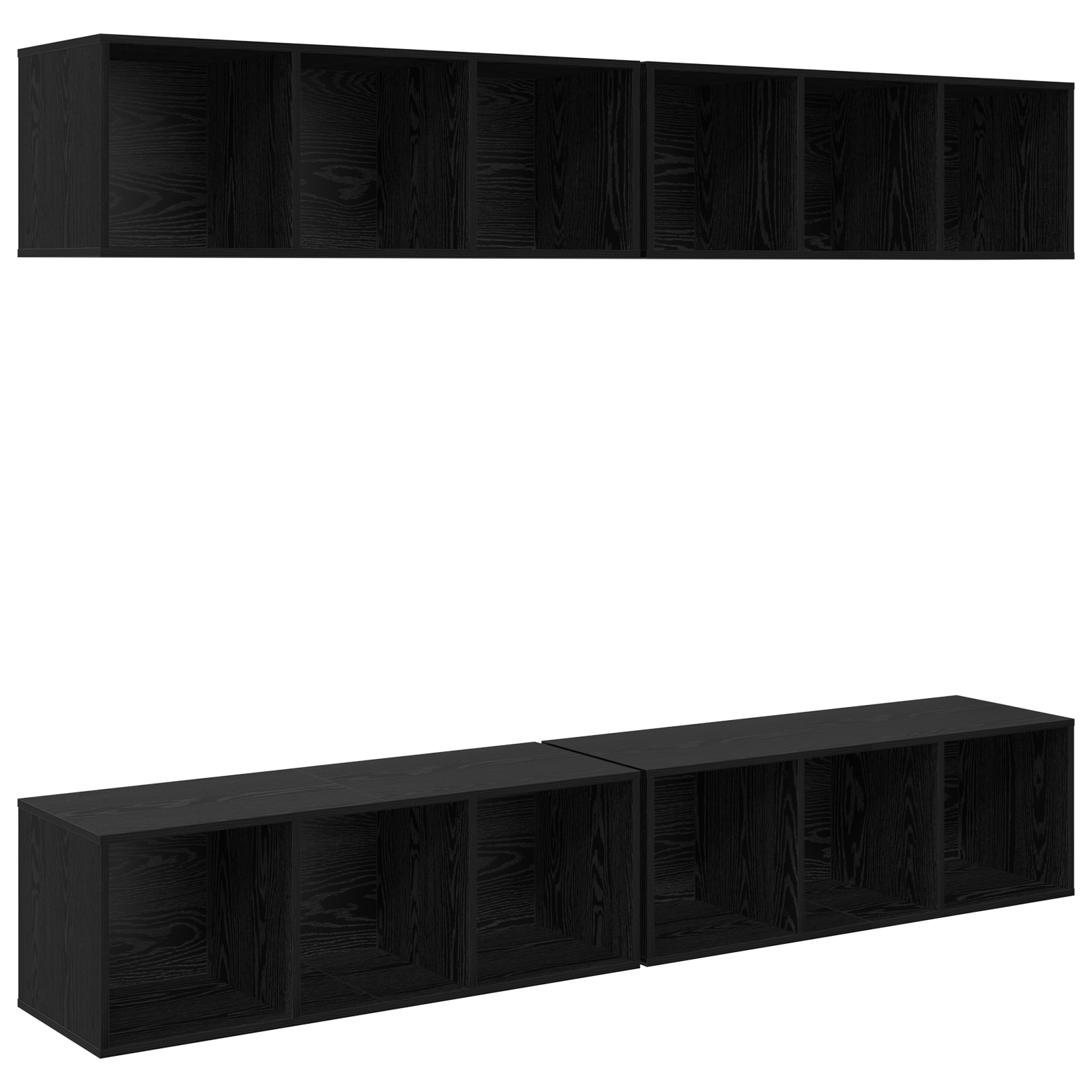 Dulap pentru TV pe Perete 4 pcs Stejar negru 37 x 37 x 107.5 cm GartenMobel Dekor